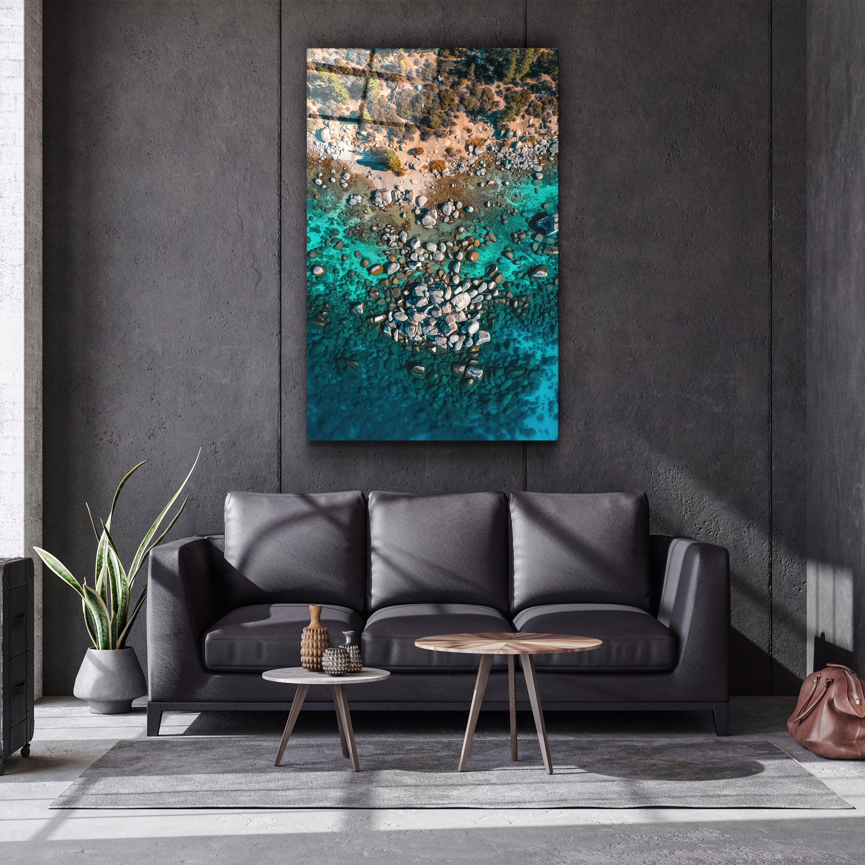 ・"A beautifully tranquil day at Lake Tahoe, CA"・Glass Wall Art