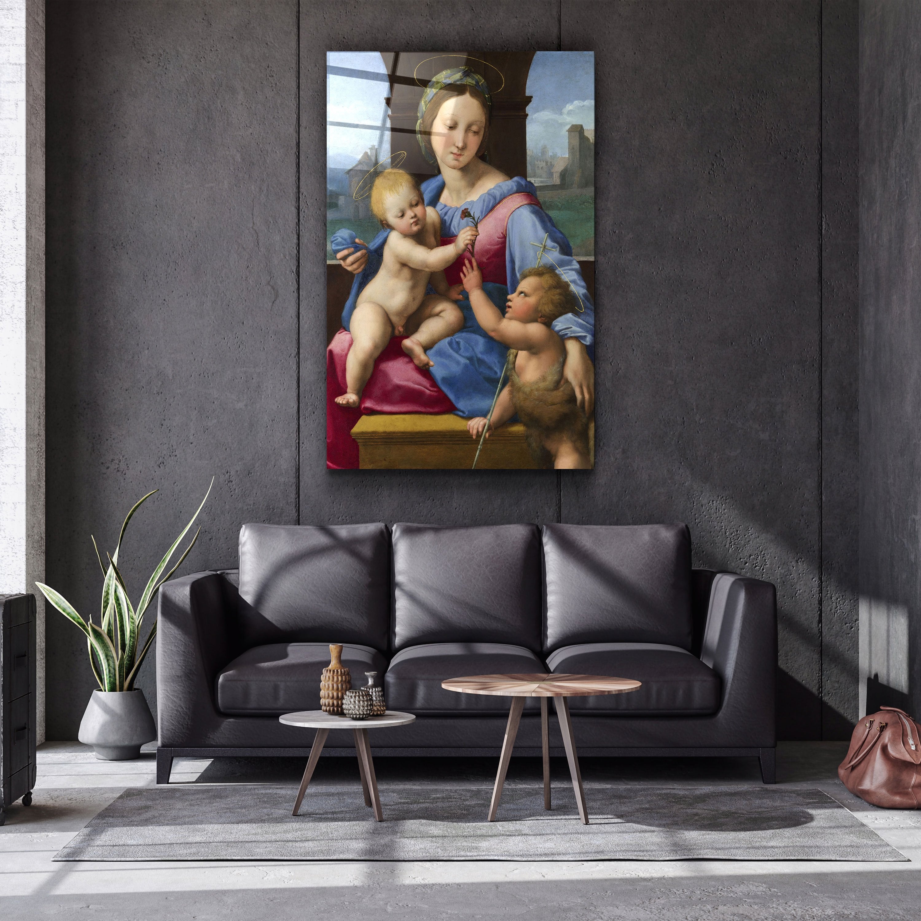 ・"Raphael's The Garvagh Madonna (1509–1510)"・Glass Wall Art