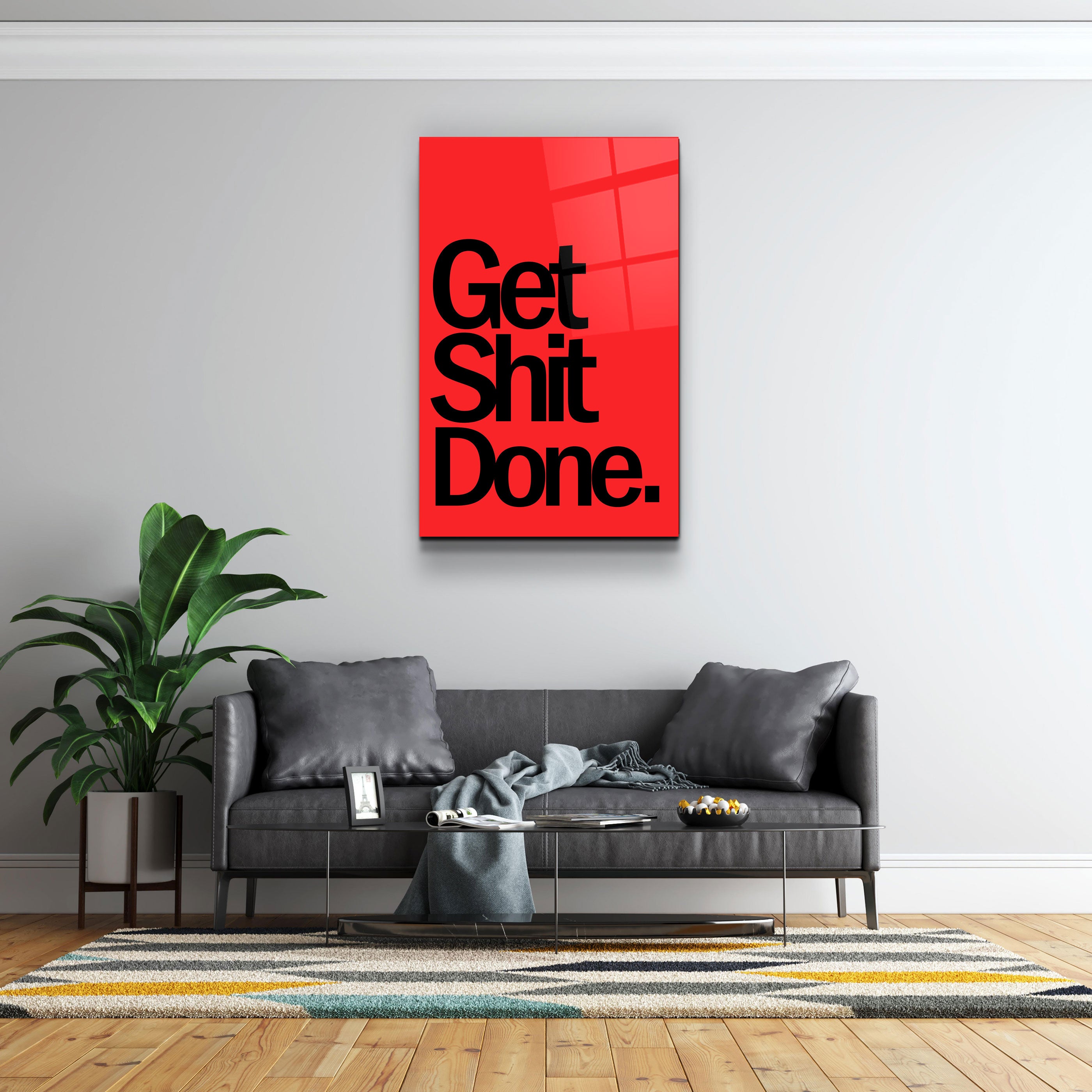 ・"Get X Done"・Art mural en verre de la collection Designers