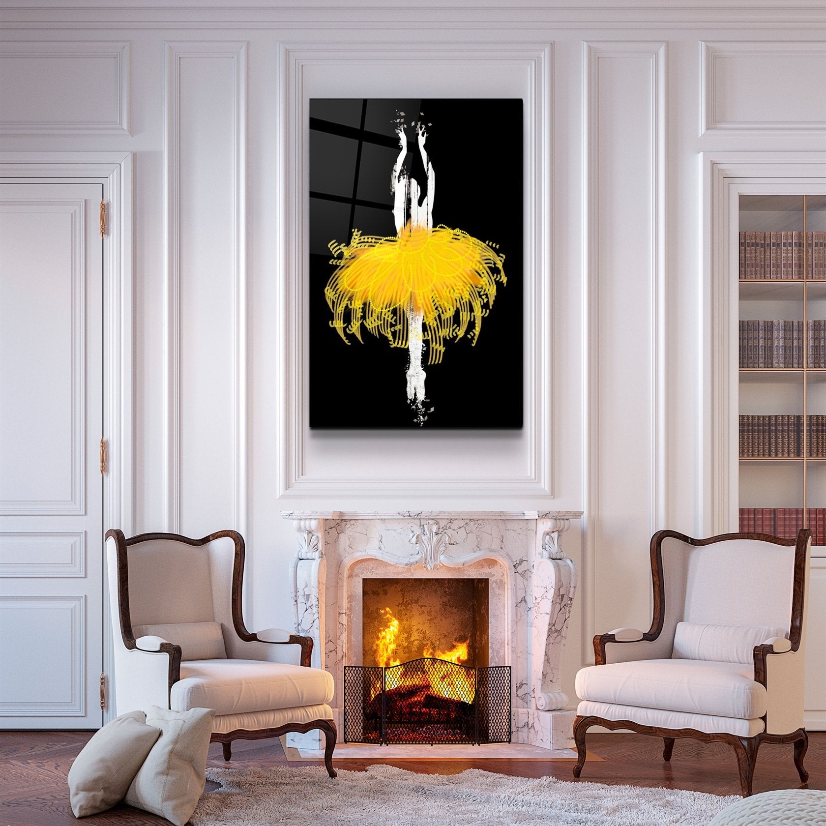 ・"Abstract Ballerina"・Glass Wall Art