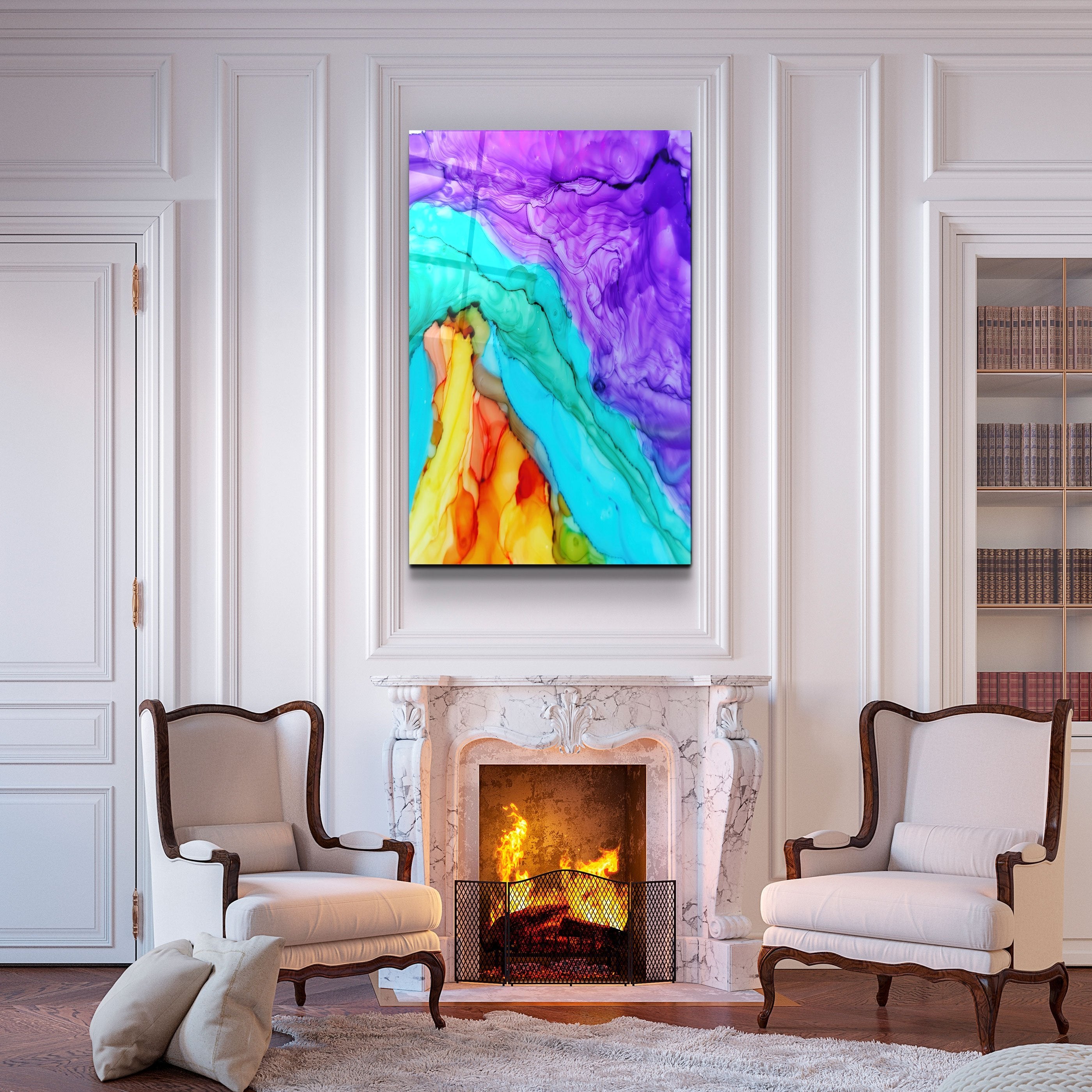 ・"Colorful Marble"・Glass Wall Art