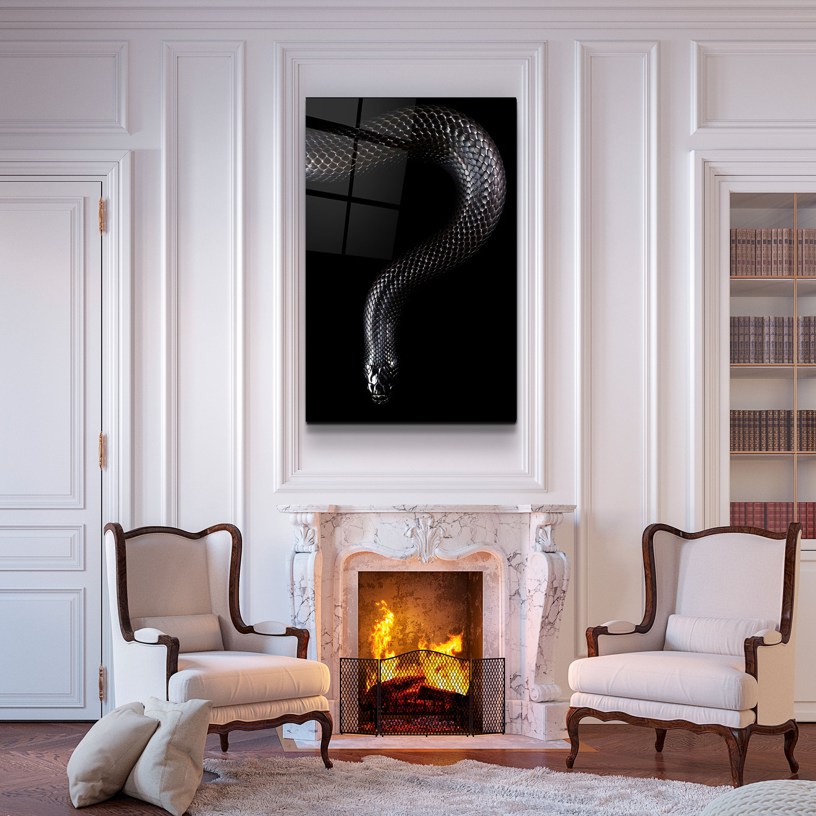 ・"The black Mamba"・Glass Wall Art