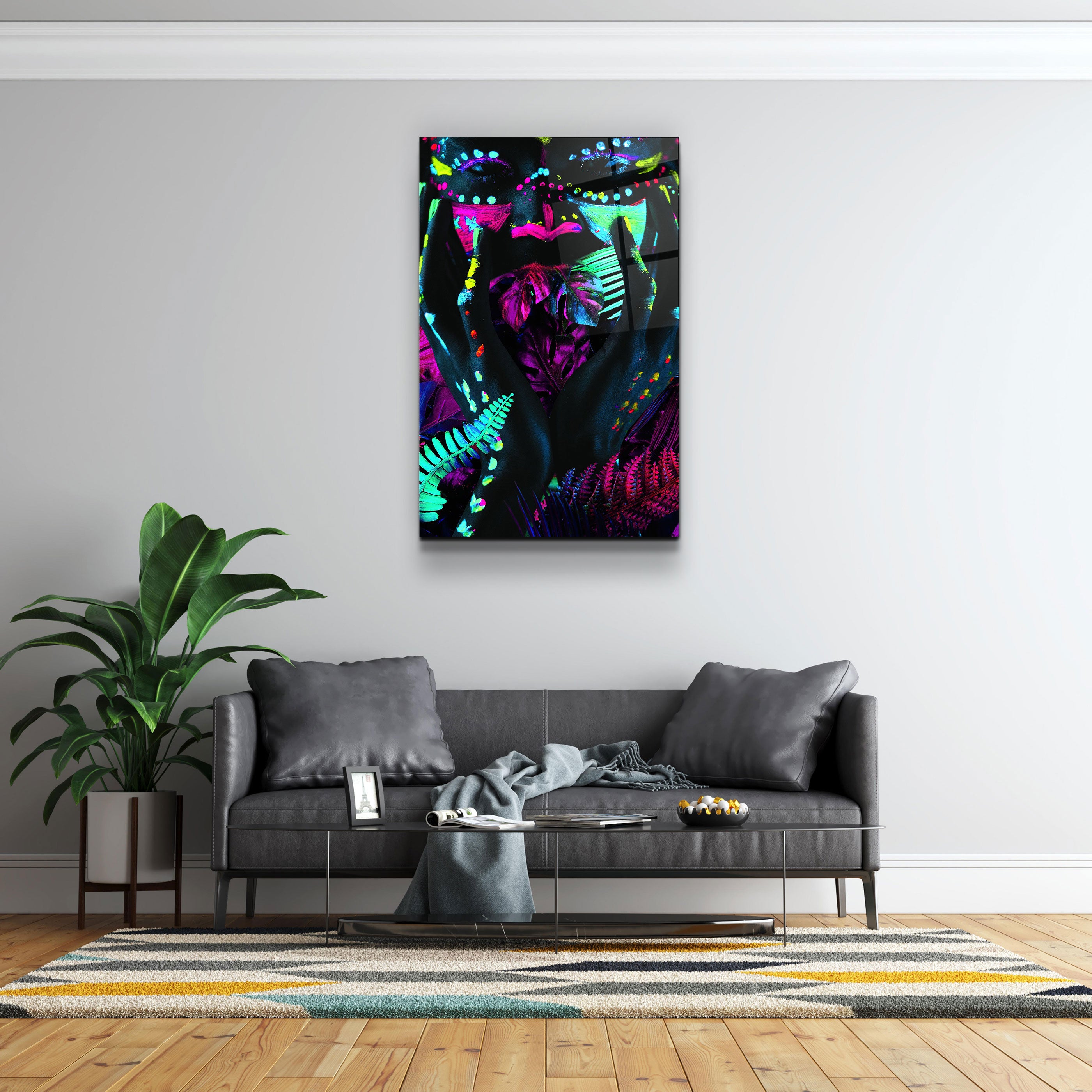 ・"Neon Face"・GLASS WALL ART