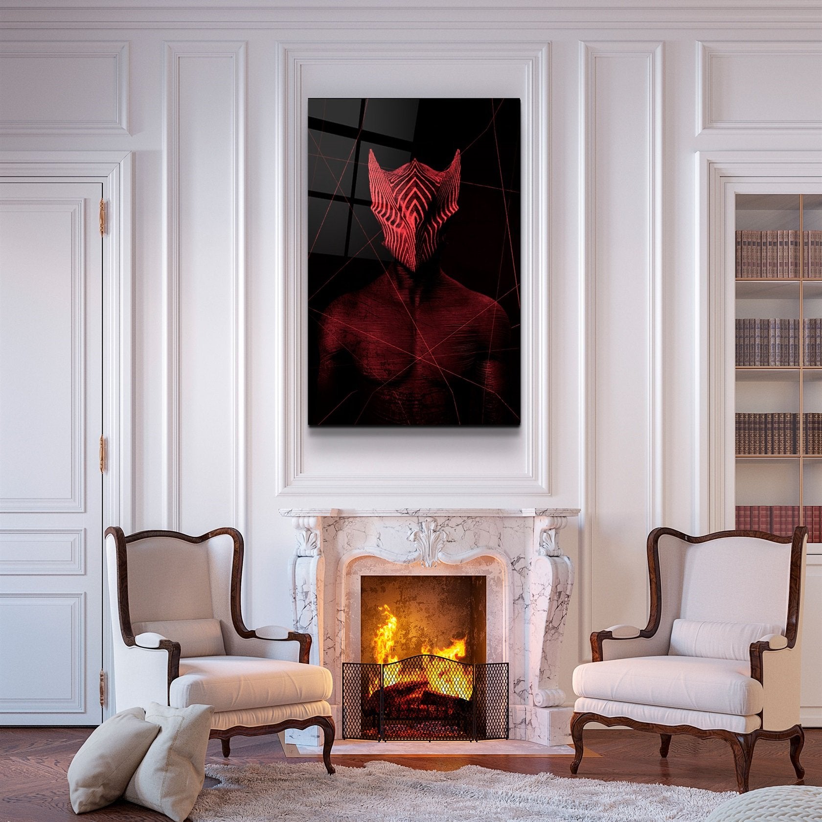 ・"Homme masqué abstrait V2"・Art mural en verre