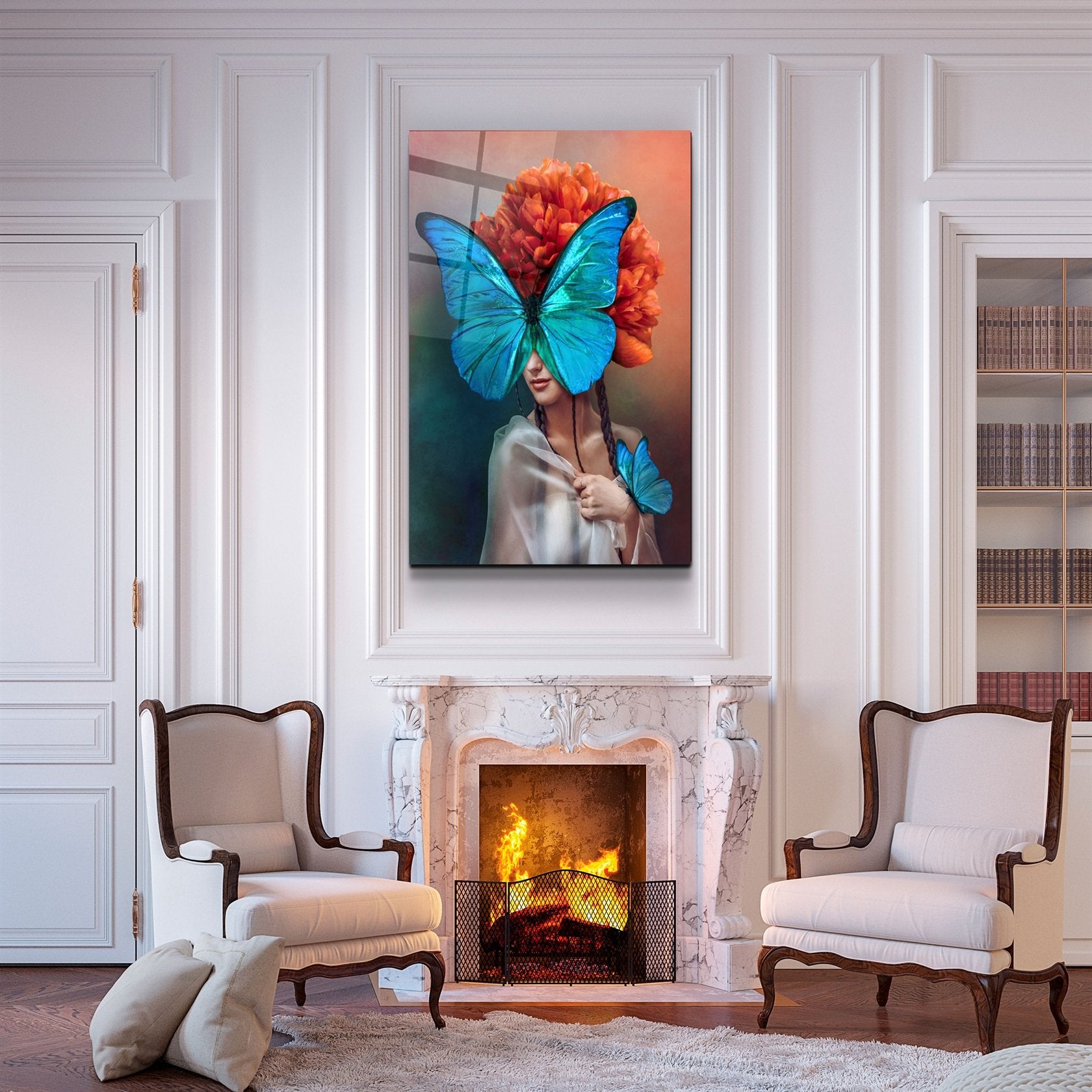 ・"Ailes bleues"・Art mural en verre