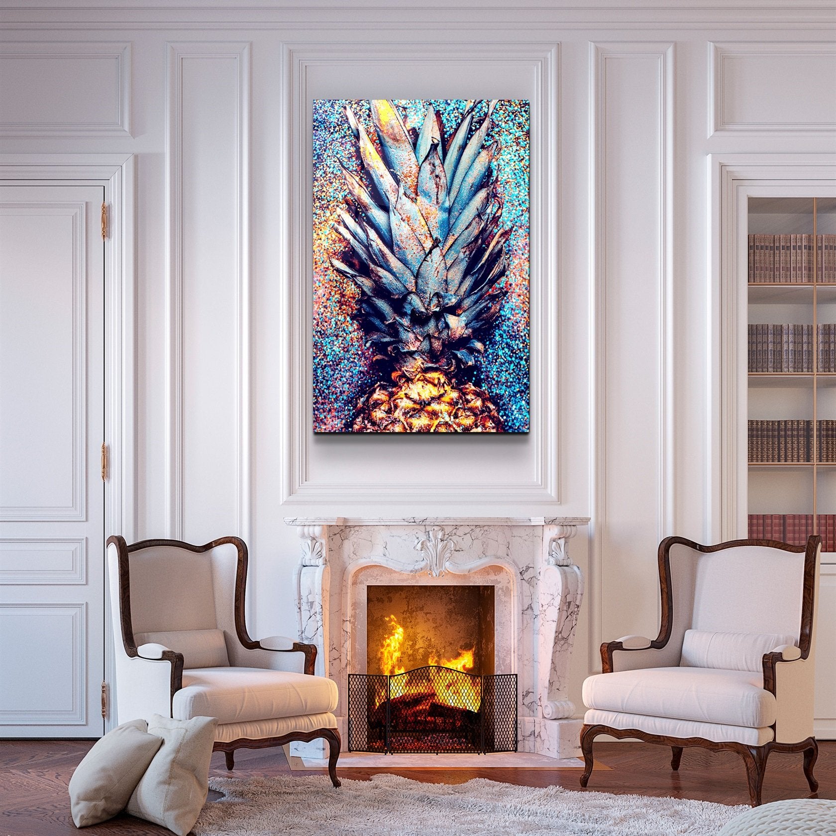 ・"Pineapple V2"・Glass Wall Art