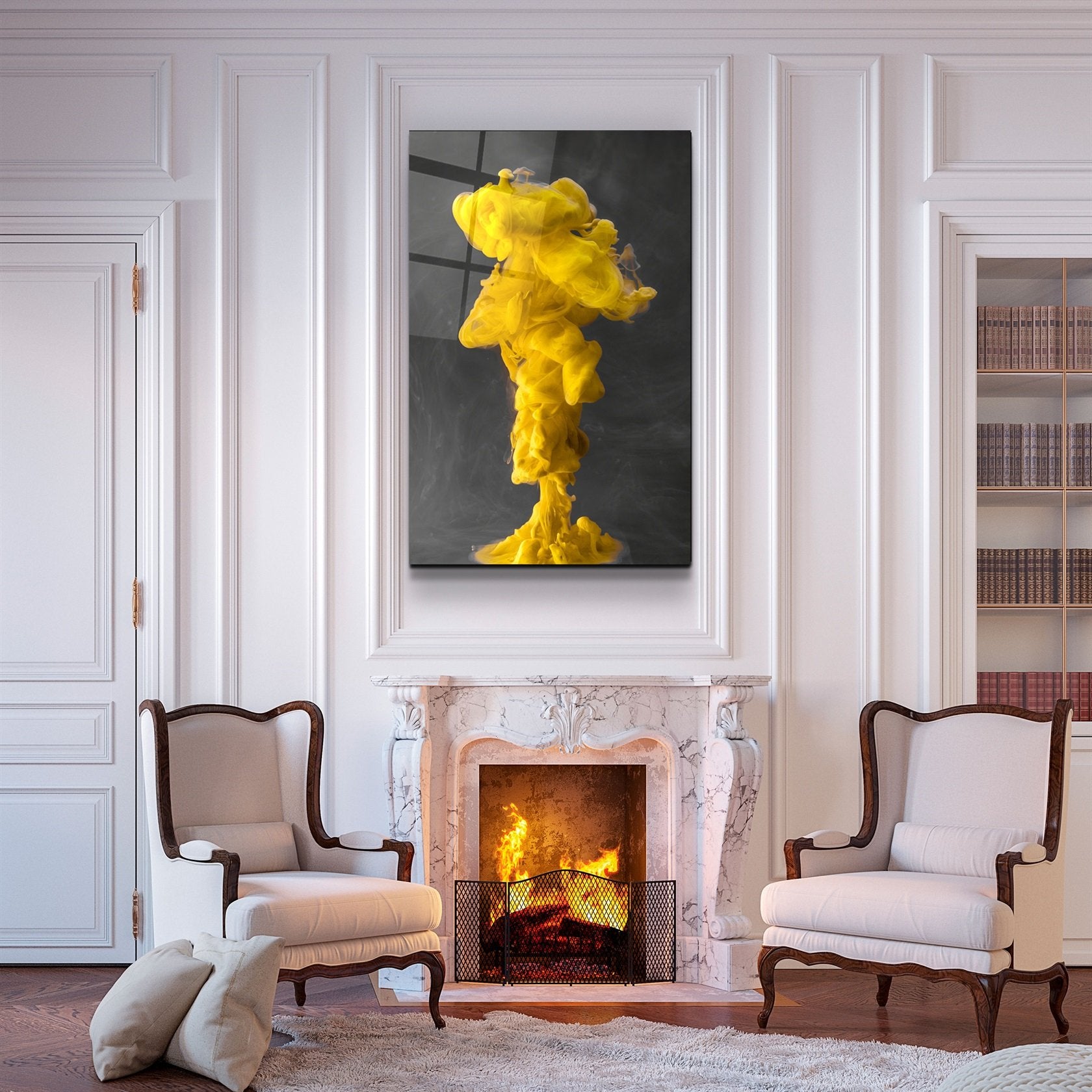 ・"Yellow Fog"・Glass Wall Art