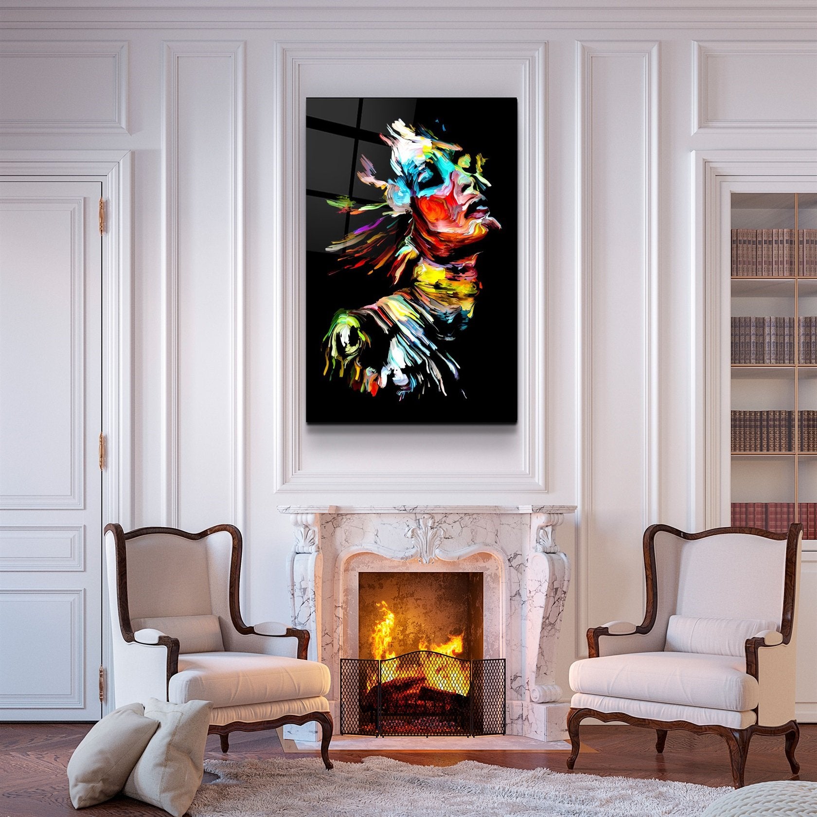 ・"AbstractMan V2"・Art mural en verre