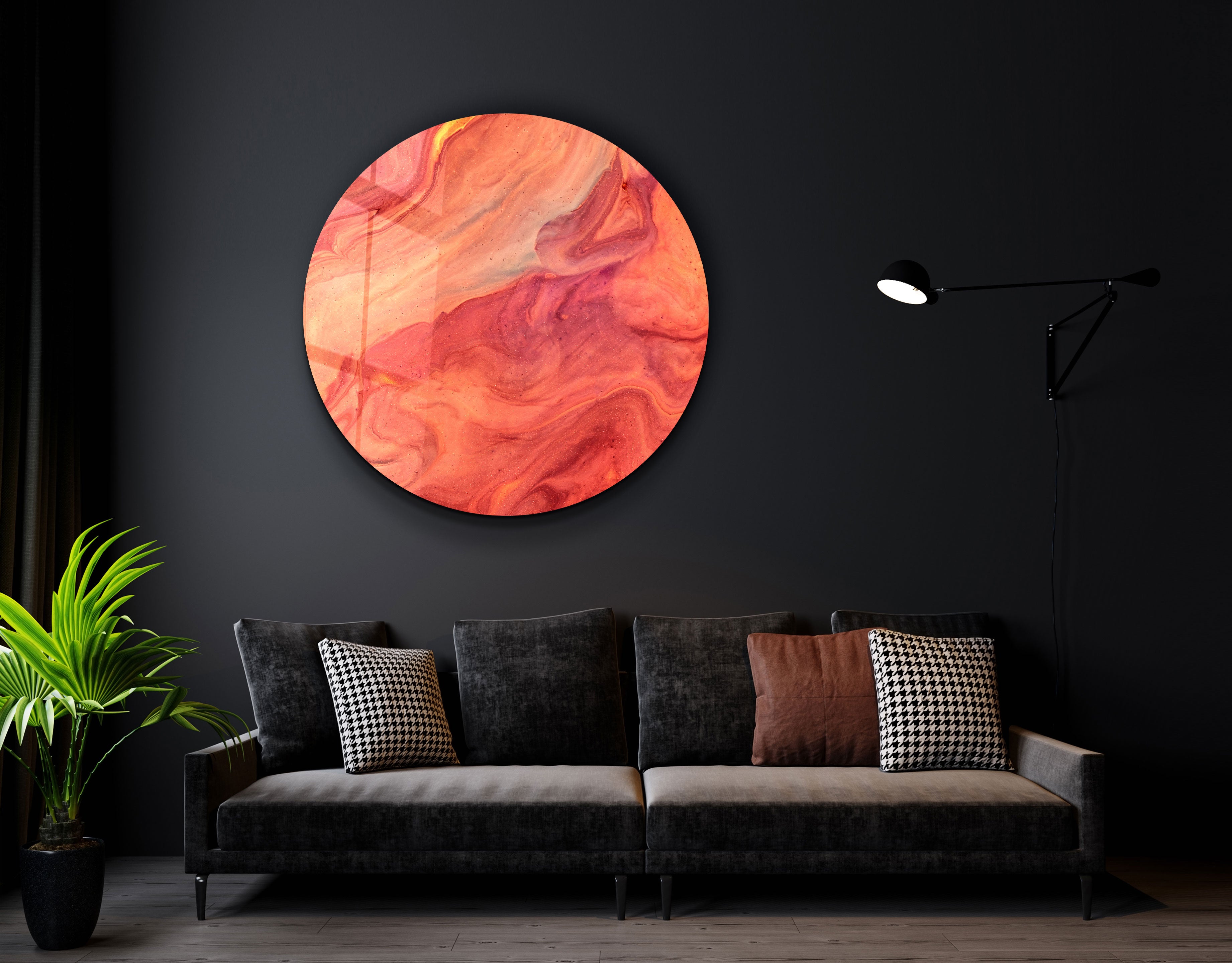 ・"Like Mars"・Rounded Glass Wall Art