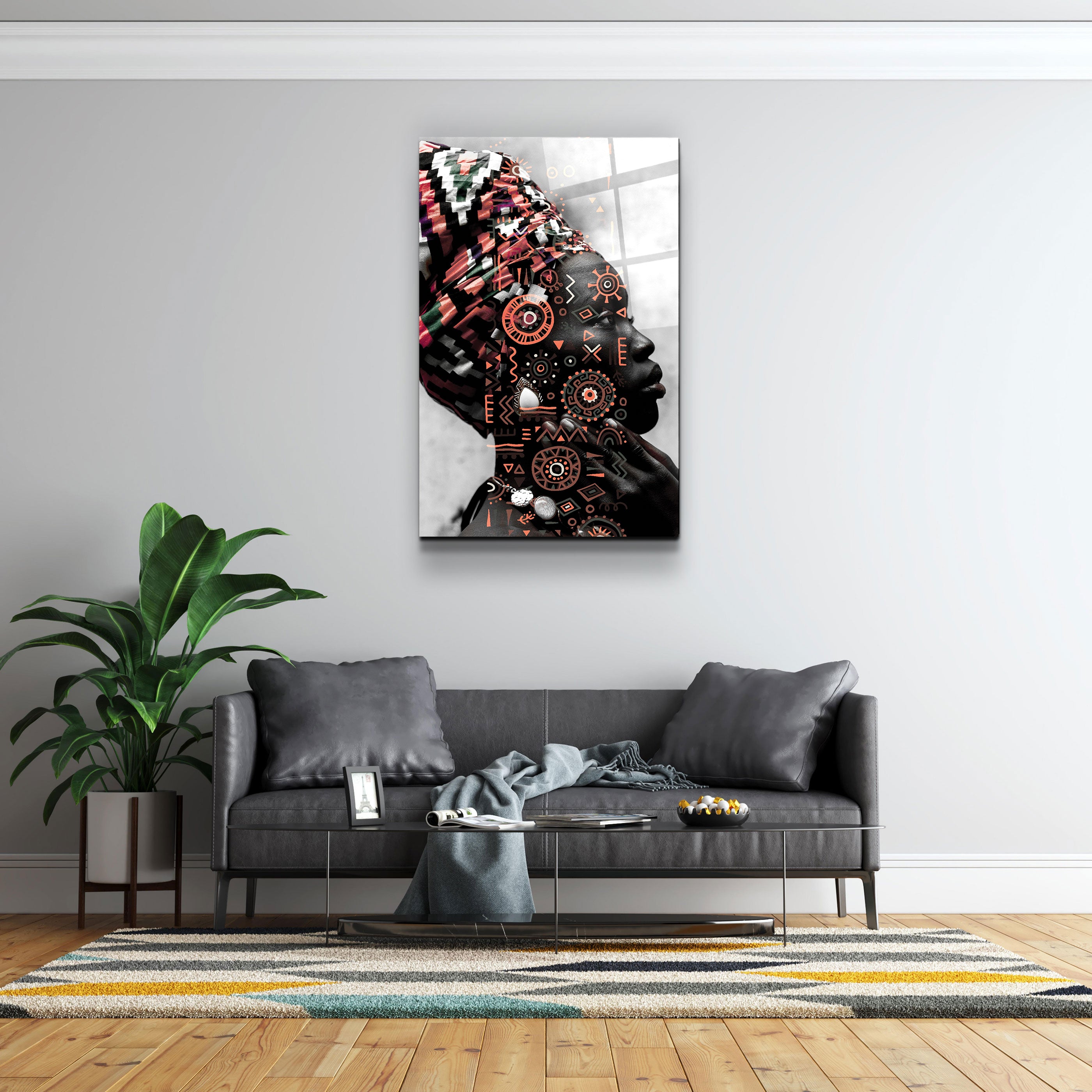 ・"African Queen"・Glass Wall Art