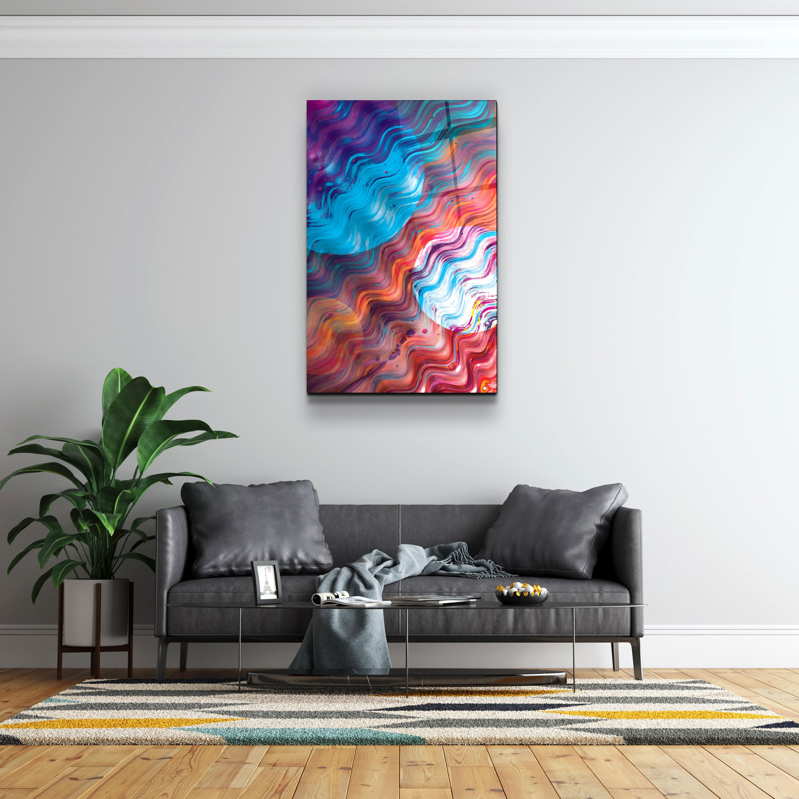 ・"Waive of Colors"・Glass Wall Art