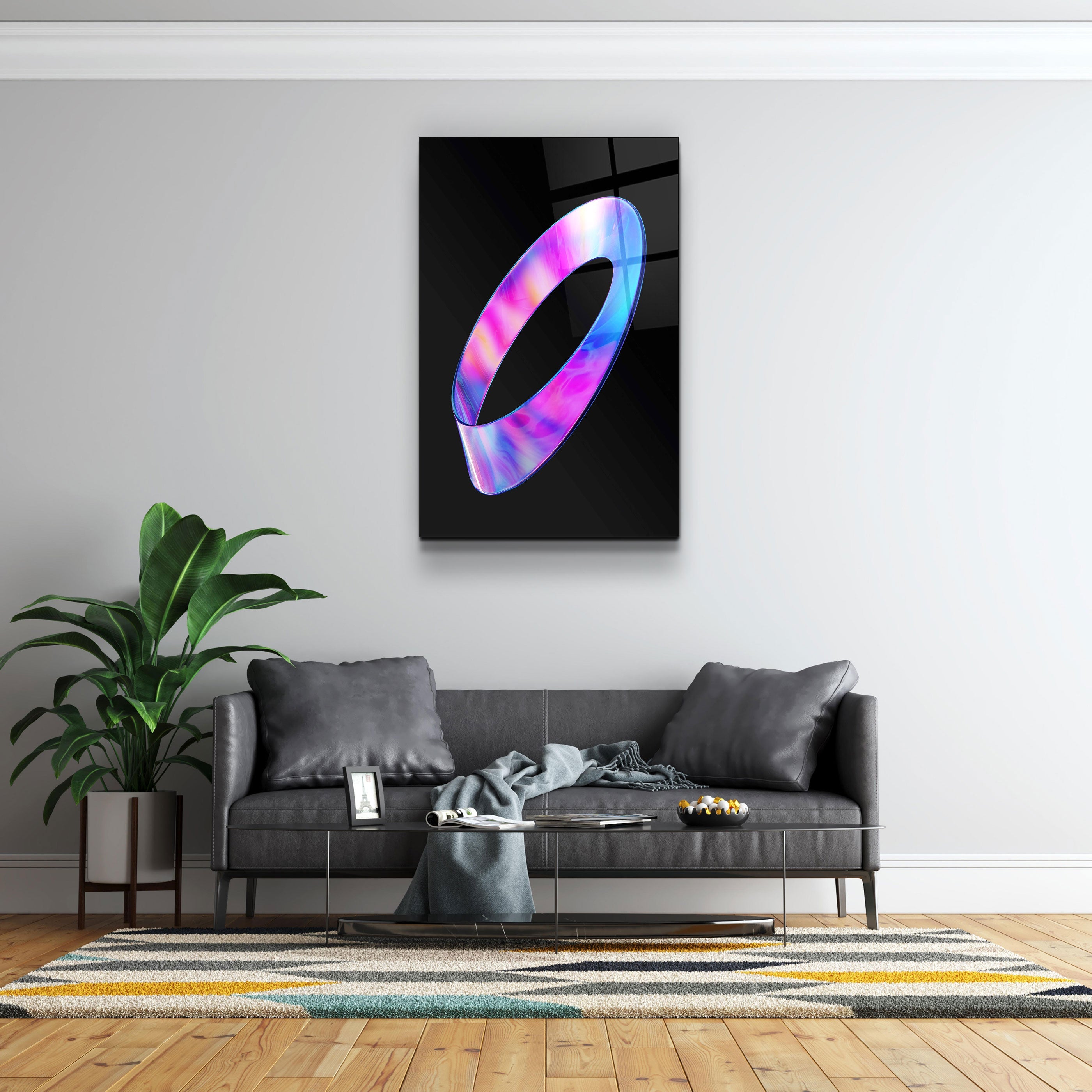 ・"Ring of Rainbow"・Designer's Collection Glass Wall Art