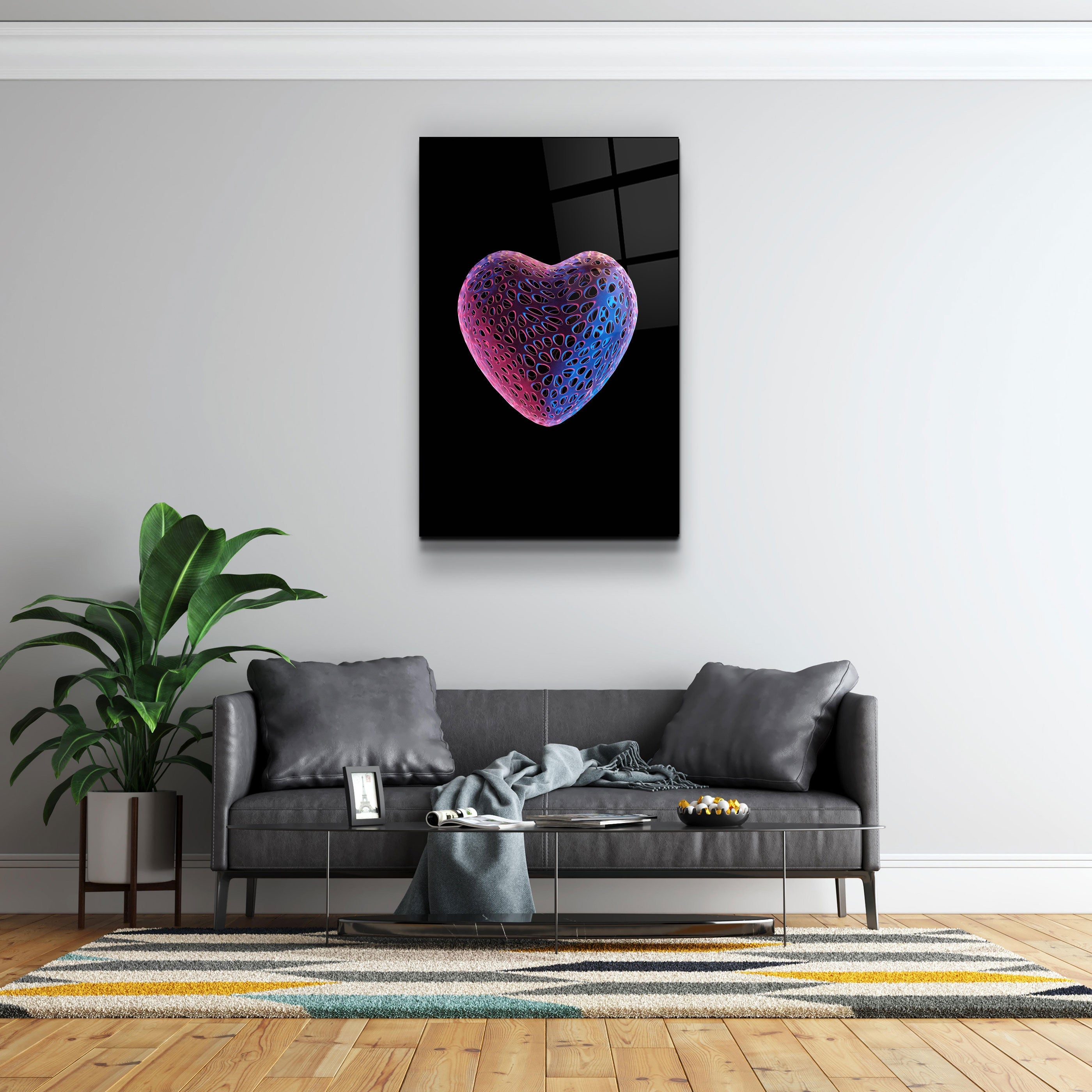 Strawberry Heart | Designers Collection Glass Wall Art