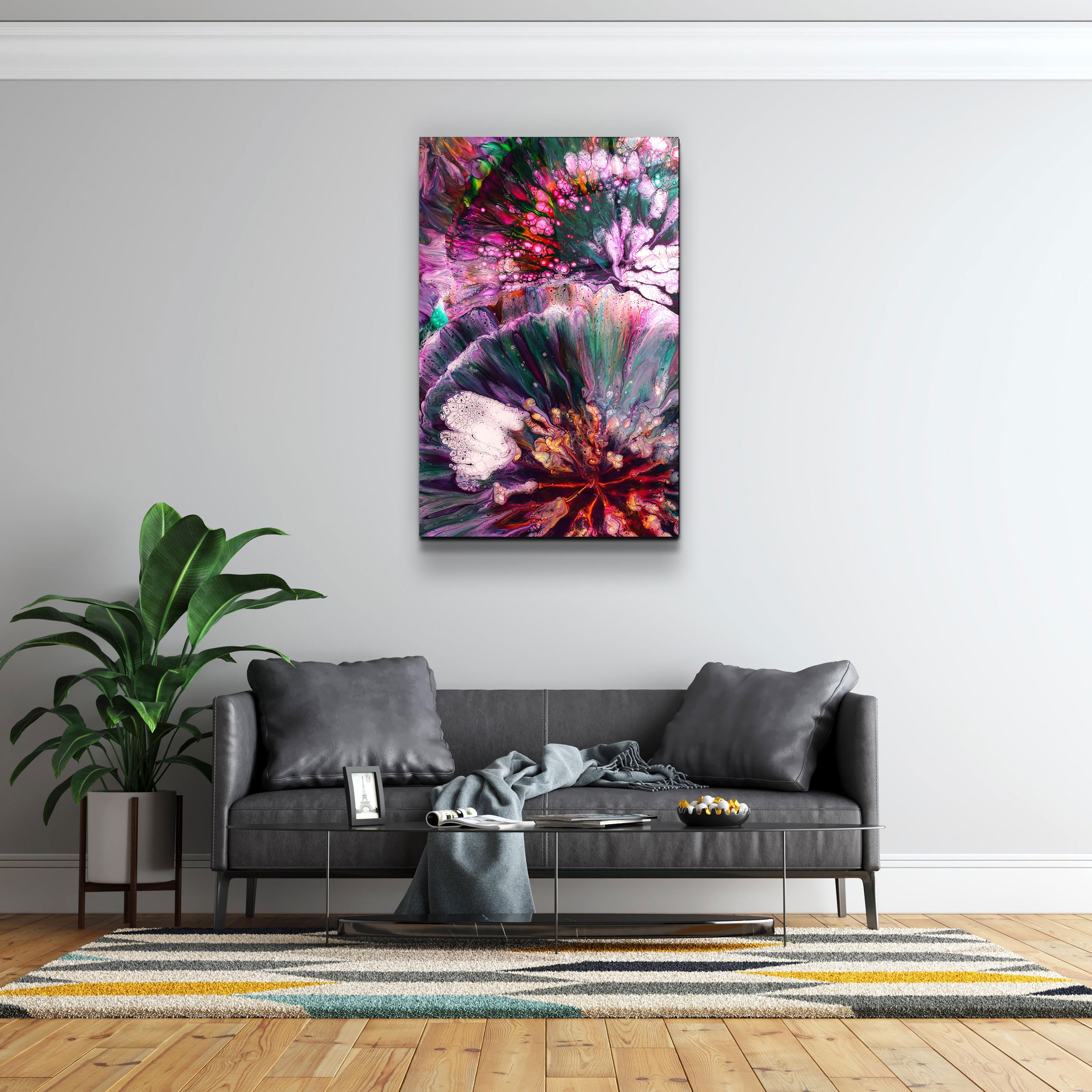 ・"Abstract Colorful Design"・Designer's Collection Glass Wall Art