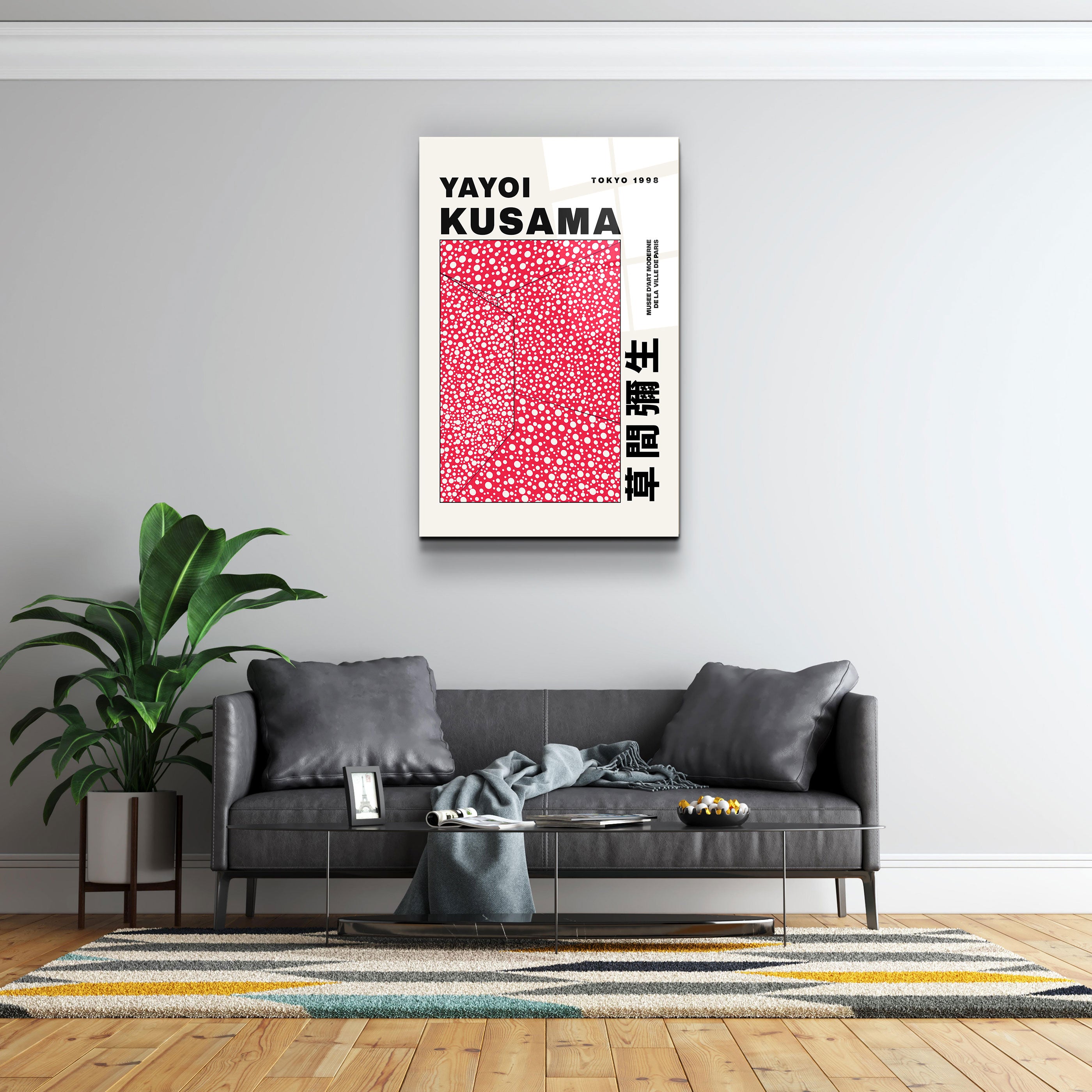 ・„Yayoi Kusama – Tokio – 1998“・Galeriedrucksammlung <tc>Glasbild</tc>