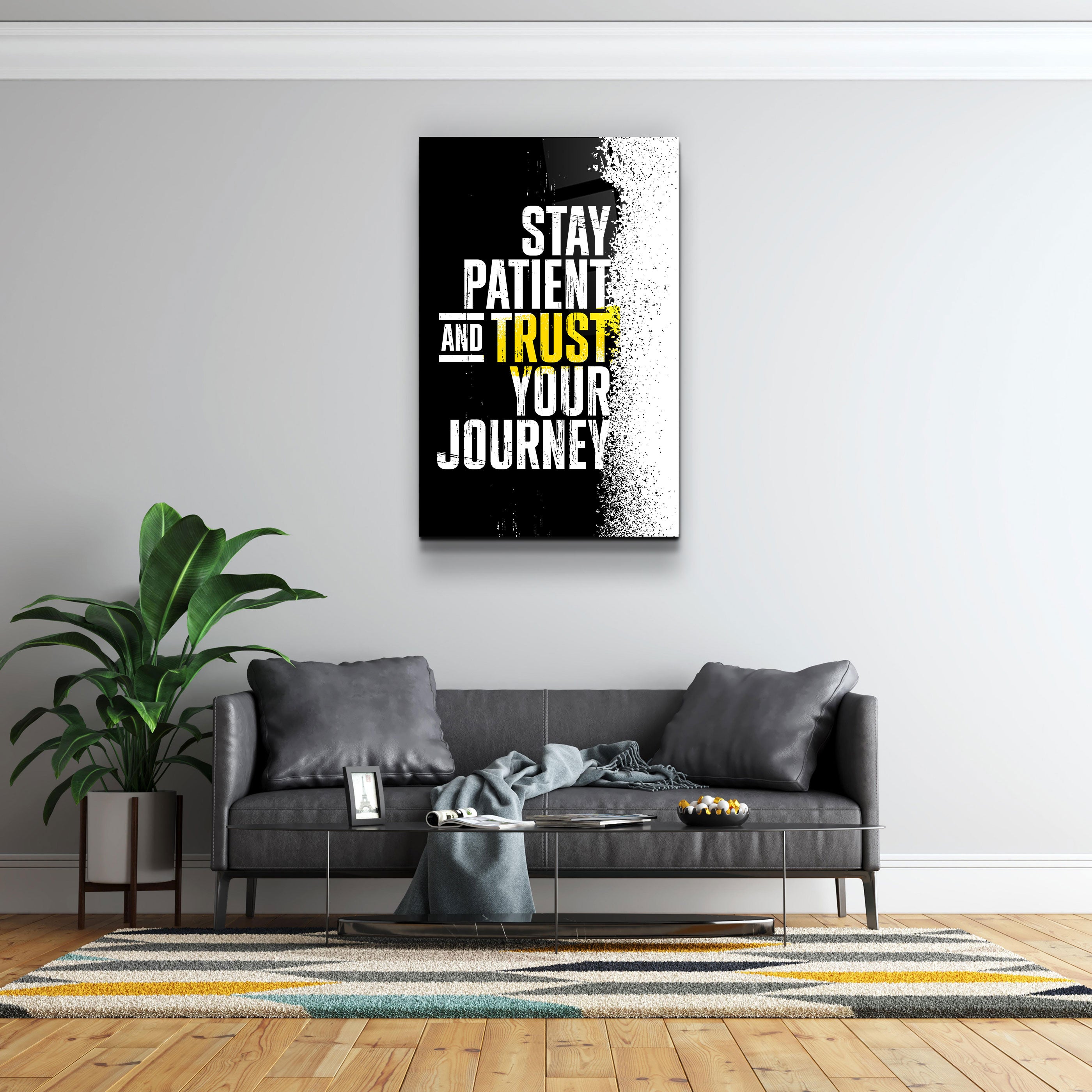 ・"Stay Patient"・Designer's Collection Glass Wall Art