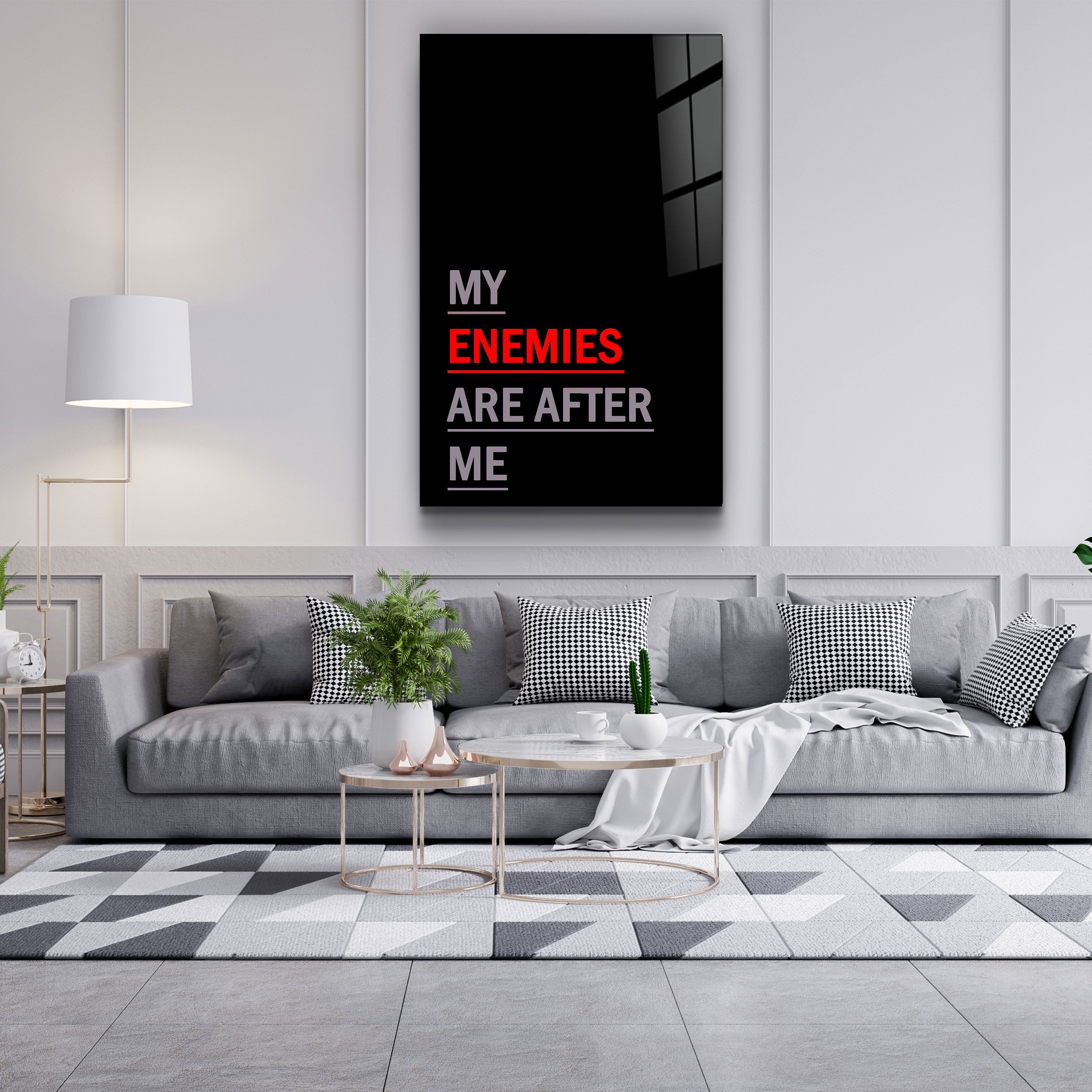 ・"My Enemies Are After Me"・Designers Collection Glass Wall Art