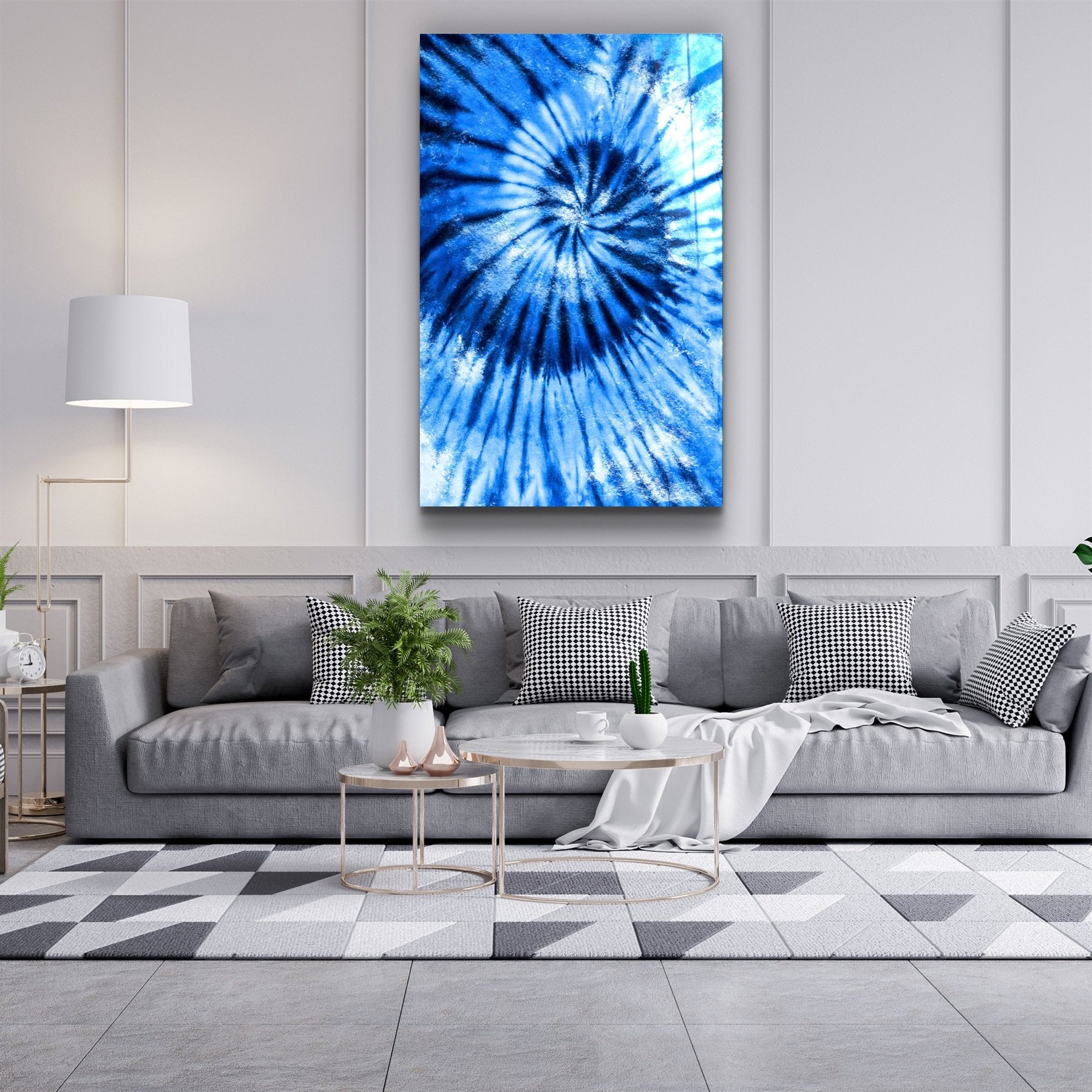 ・"Plume bleue"・Art mural en verre