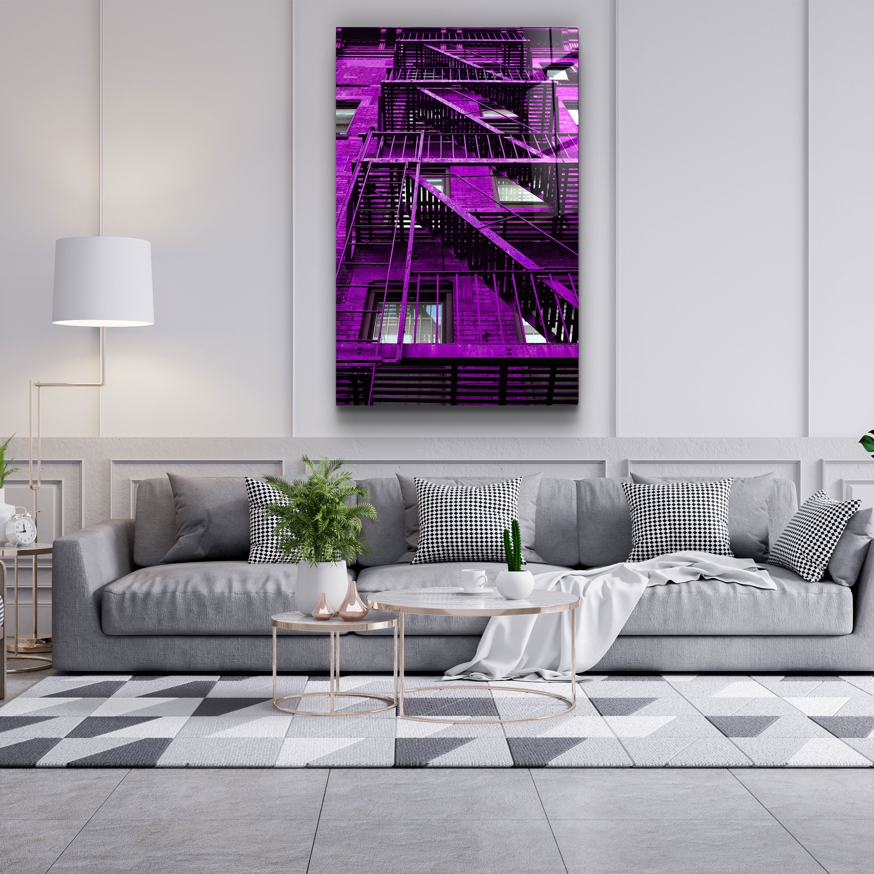 ・"Colorful Apartments"・Glass Wall Art