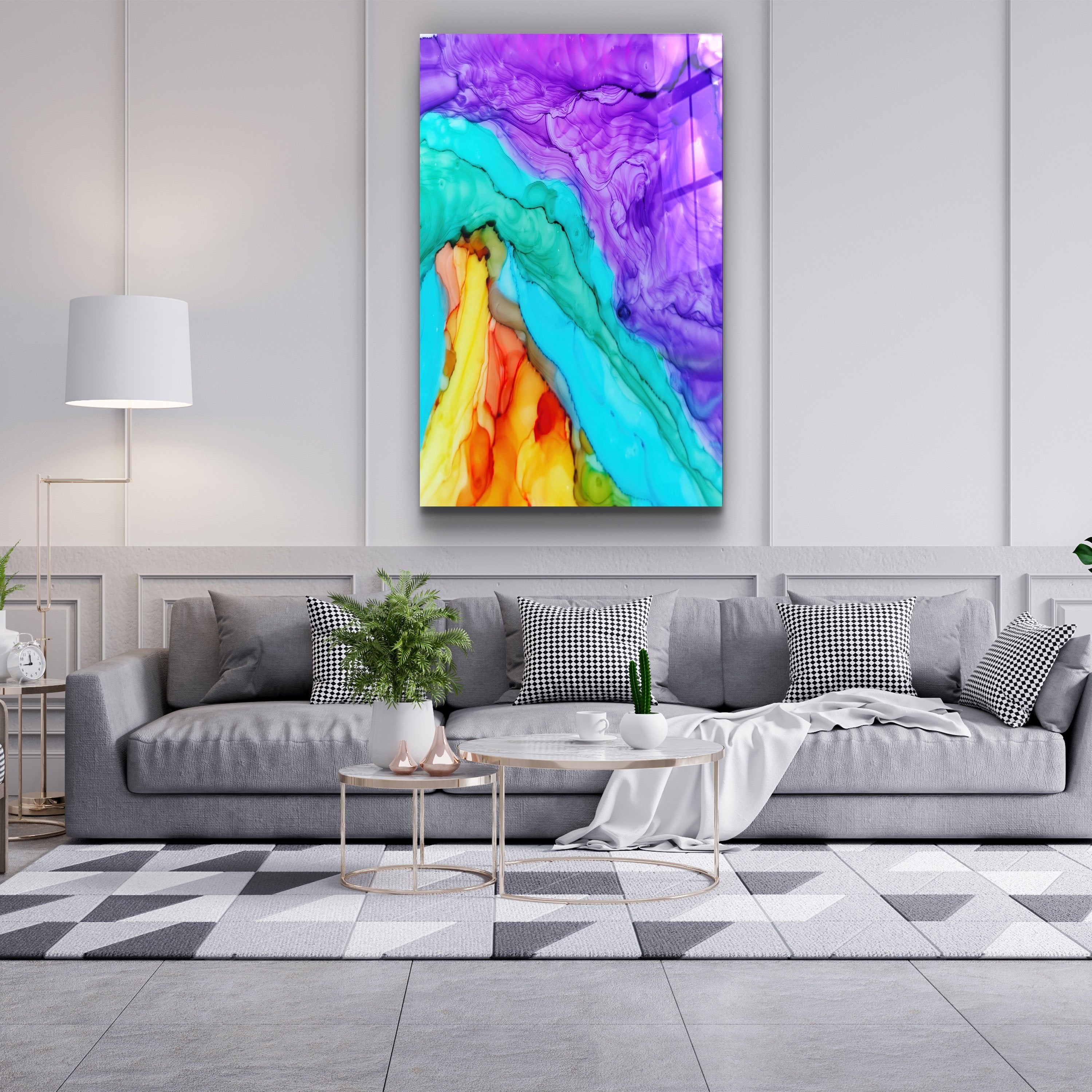 ・"Colorful Marble"・Glass Wall Art