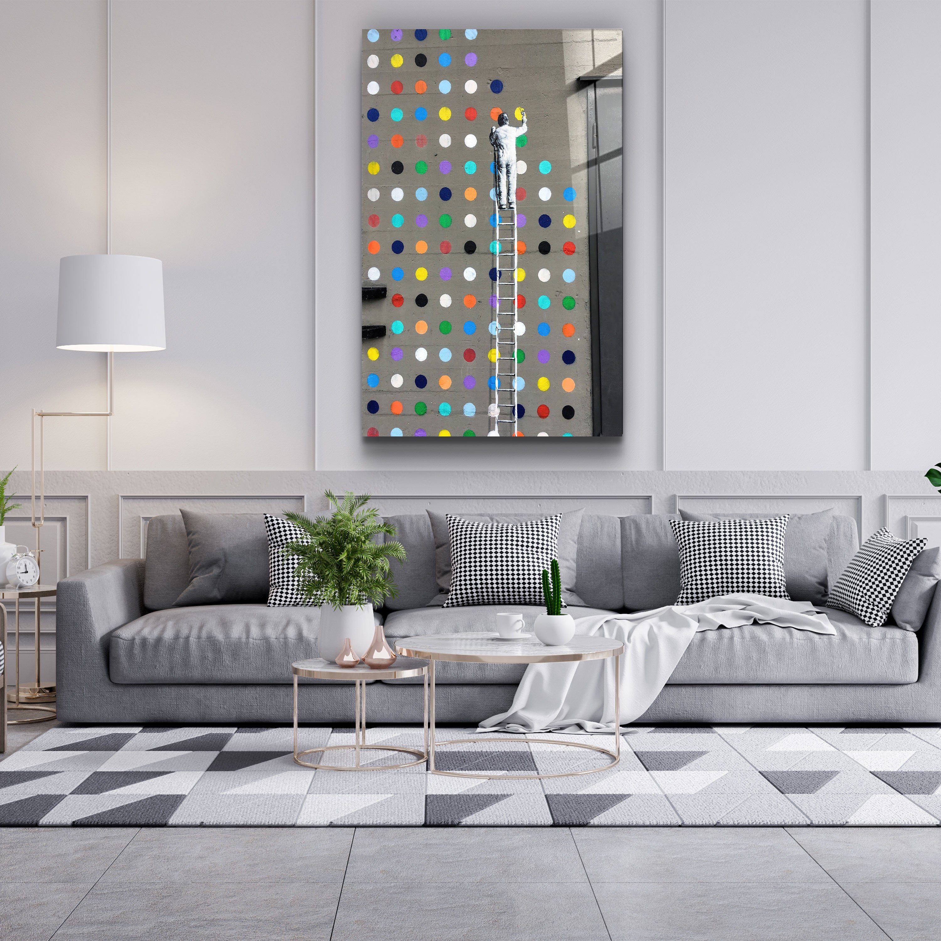 ・"Colorful Dots"・GLASS WALL ART