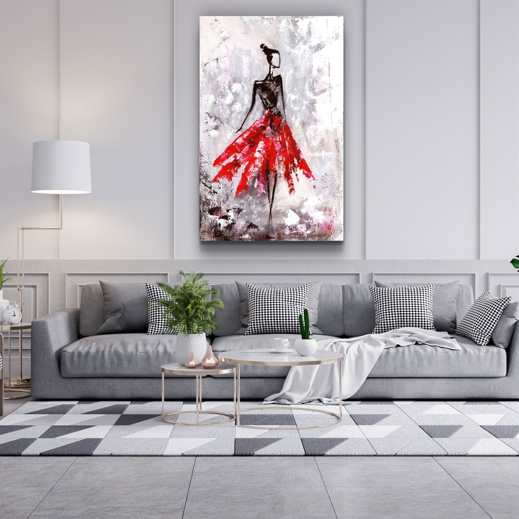 ・"Ballerina (Red)"・Glass Wall Art