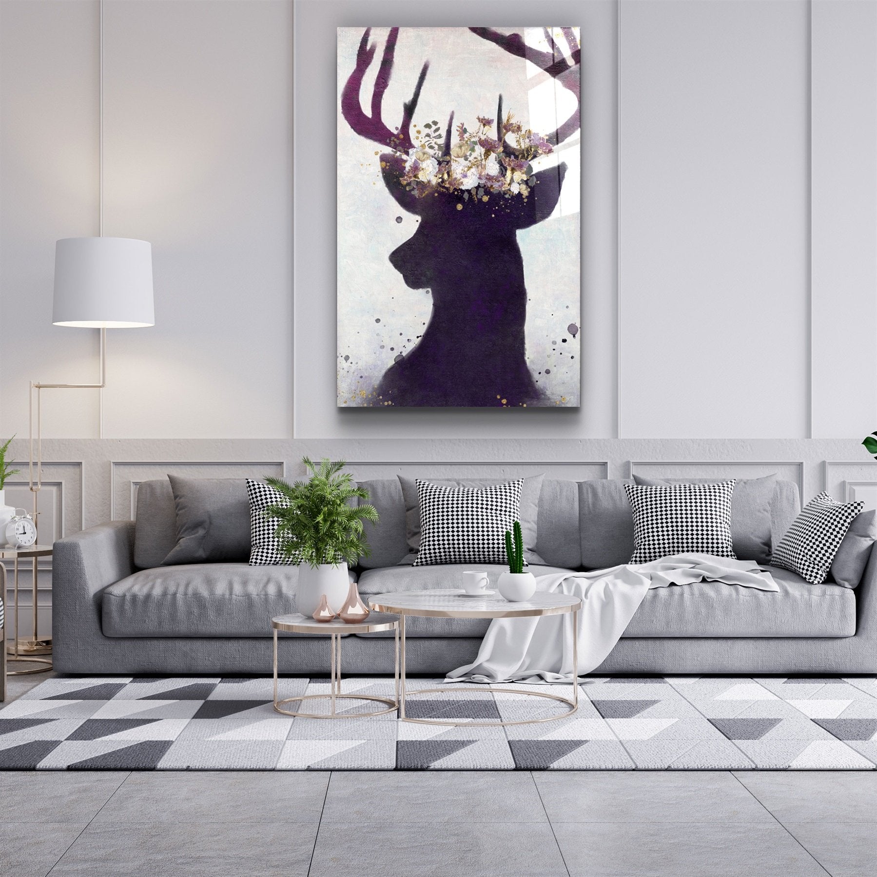 ・"Deer"・Glass Wall Art