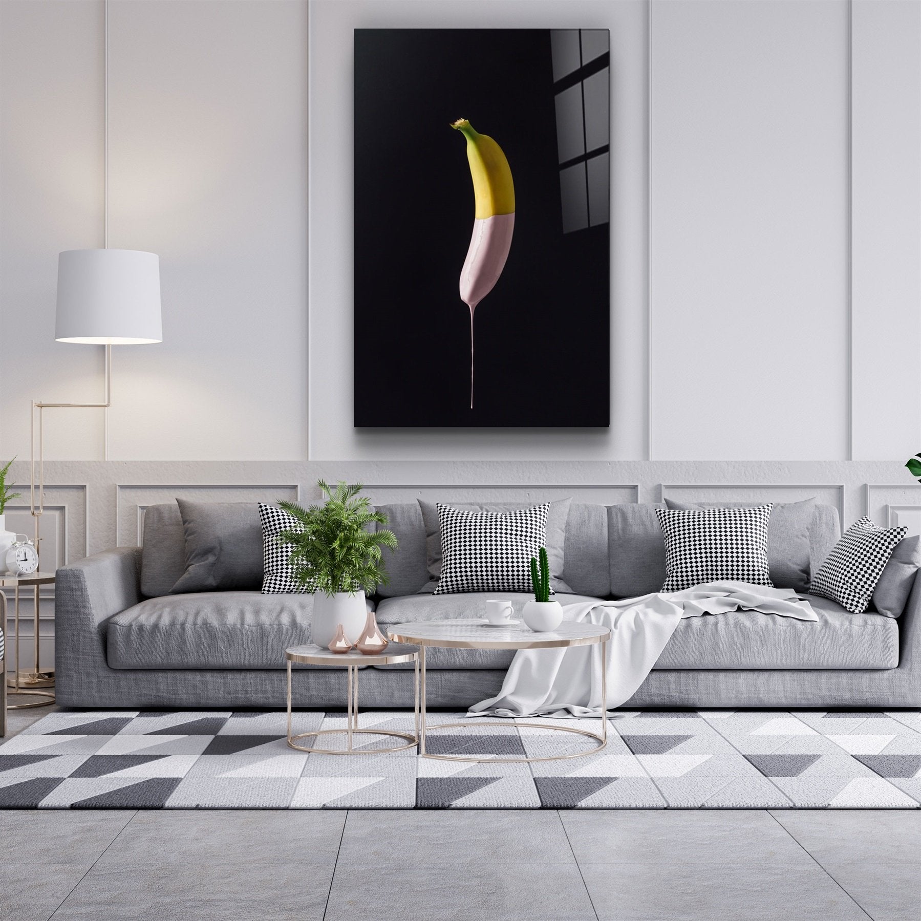 ・« Banane abstraite »・Art mural en verre