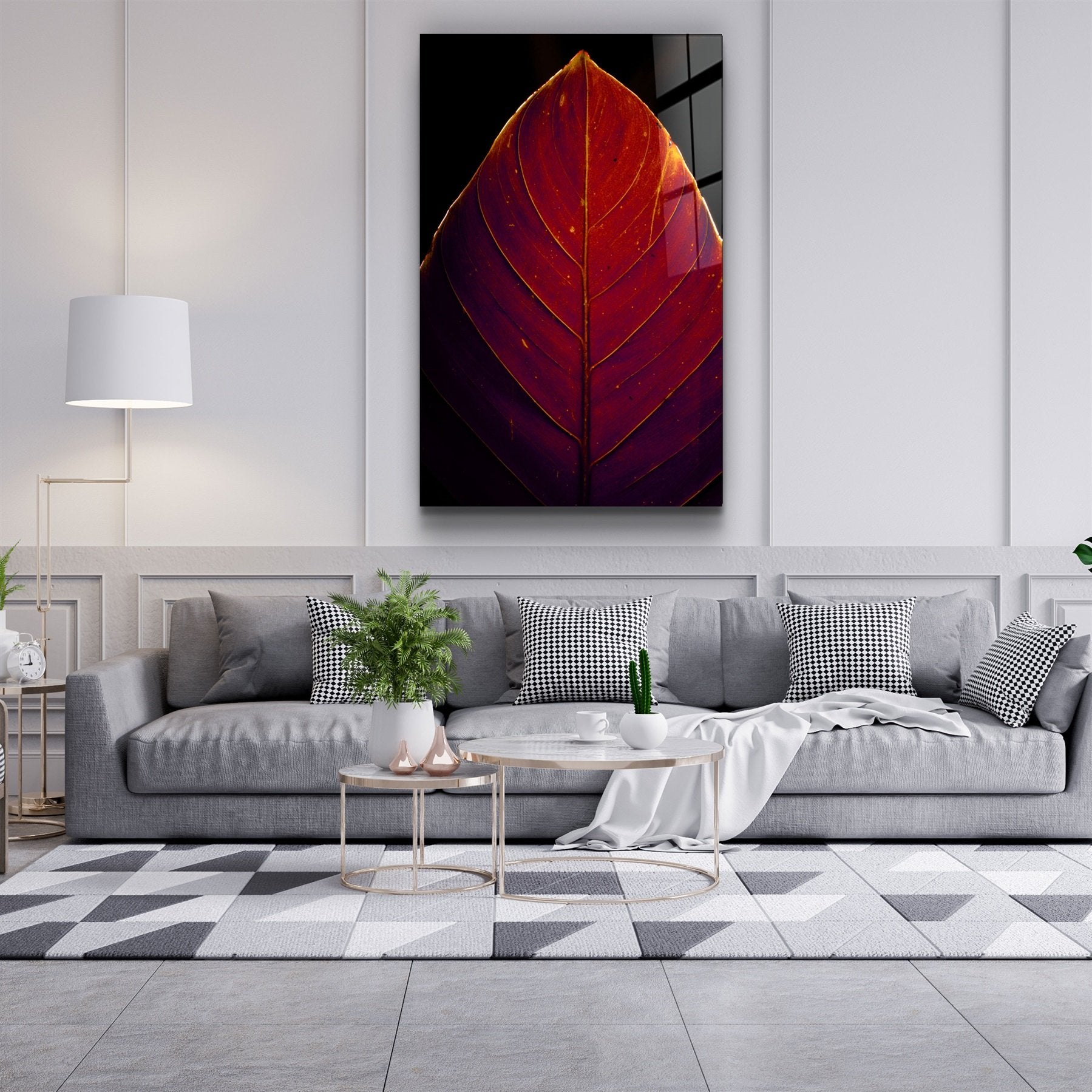 ・"Leaf v2"・Glass Wall Art