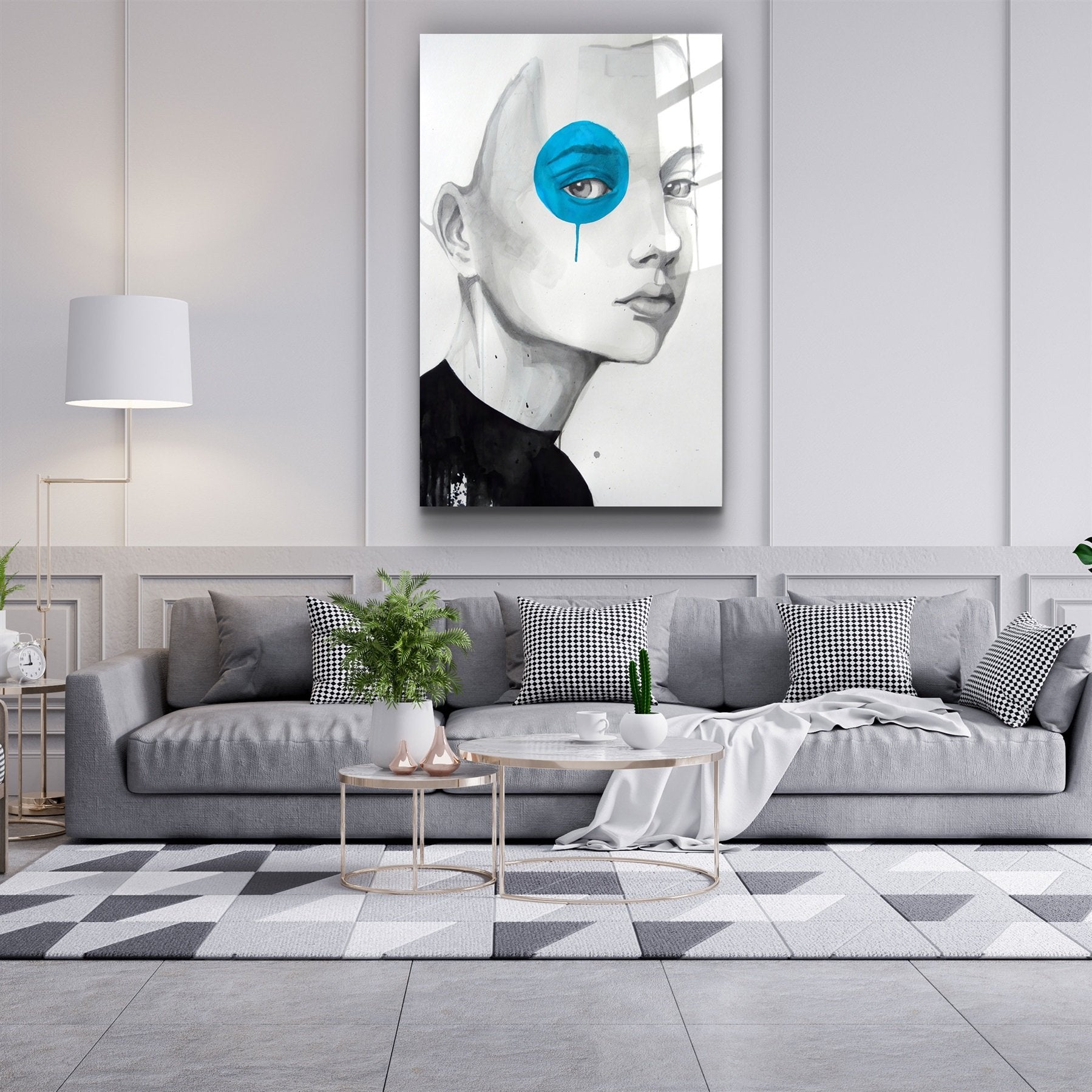 ・"Blue Eye"・Glass Wall Art