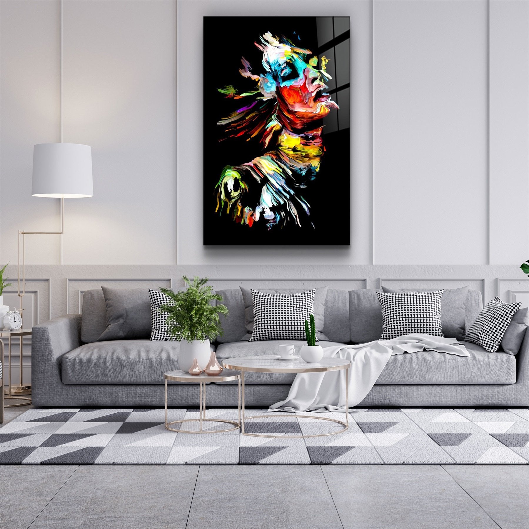 ・"AbstractMan V2"・Glass Wall Art