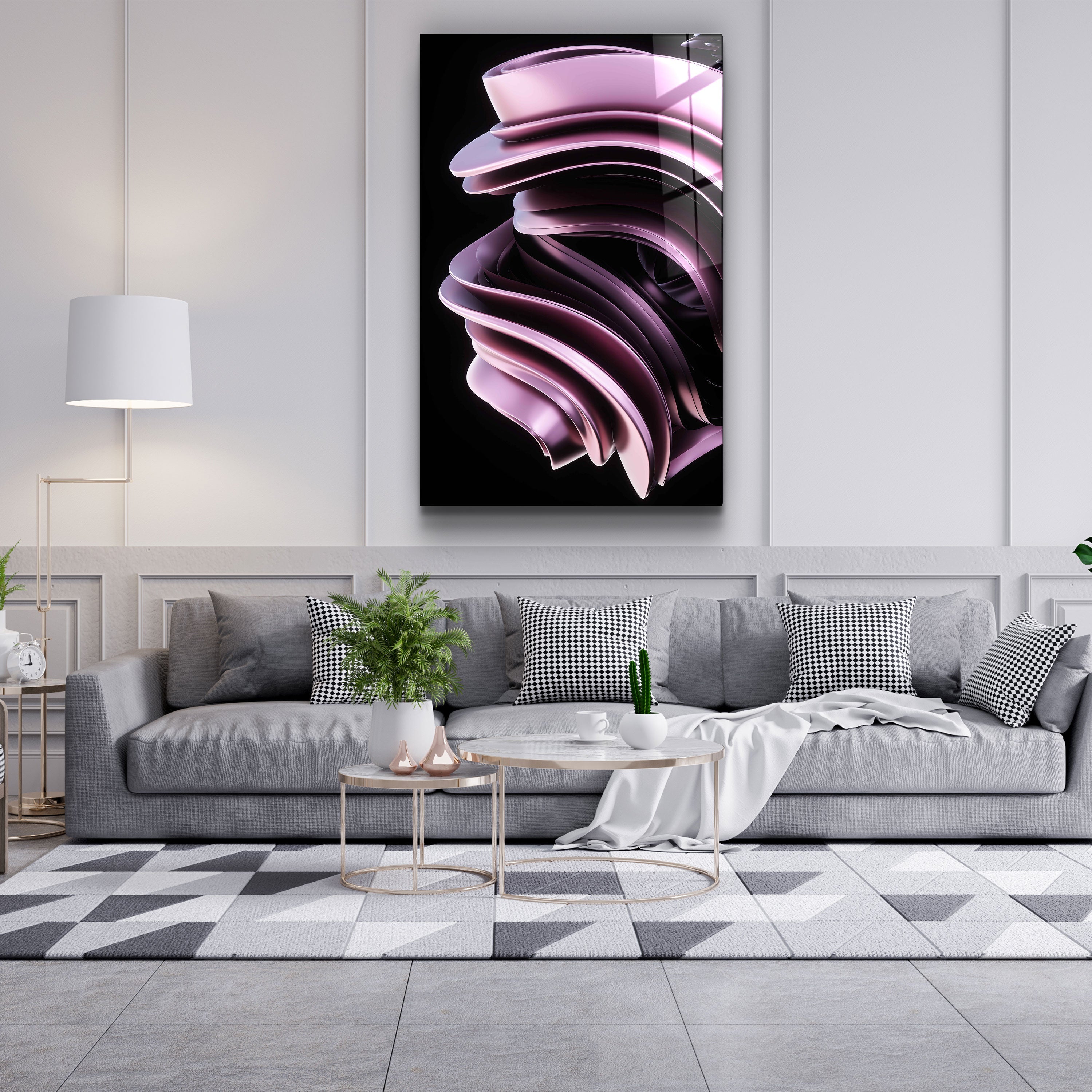 ・"Abstract Modern Design"・Designer's Collection Glass Wall Art