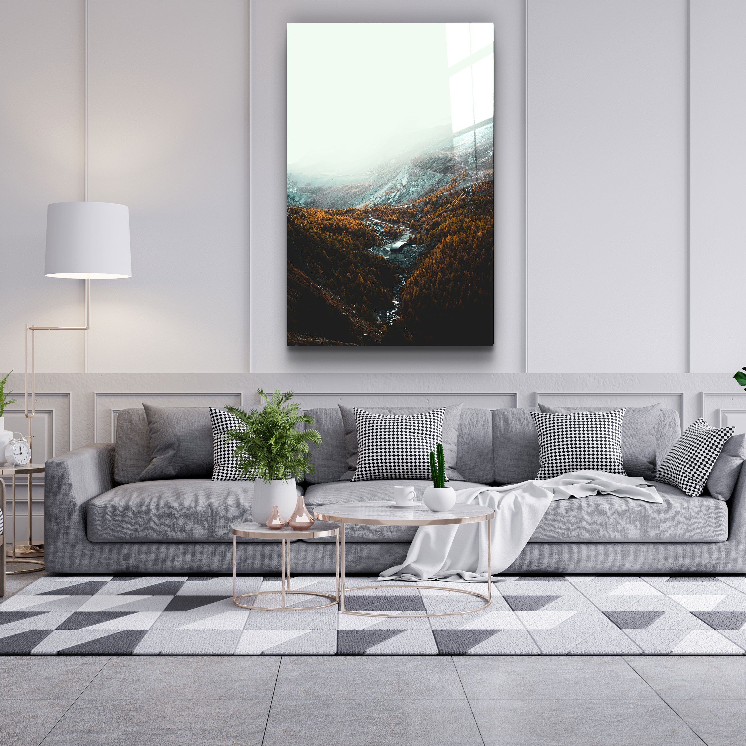 ・"Silent Canyon"・Art mural en verre de la collection du designer