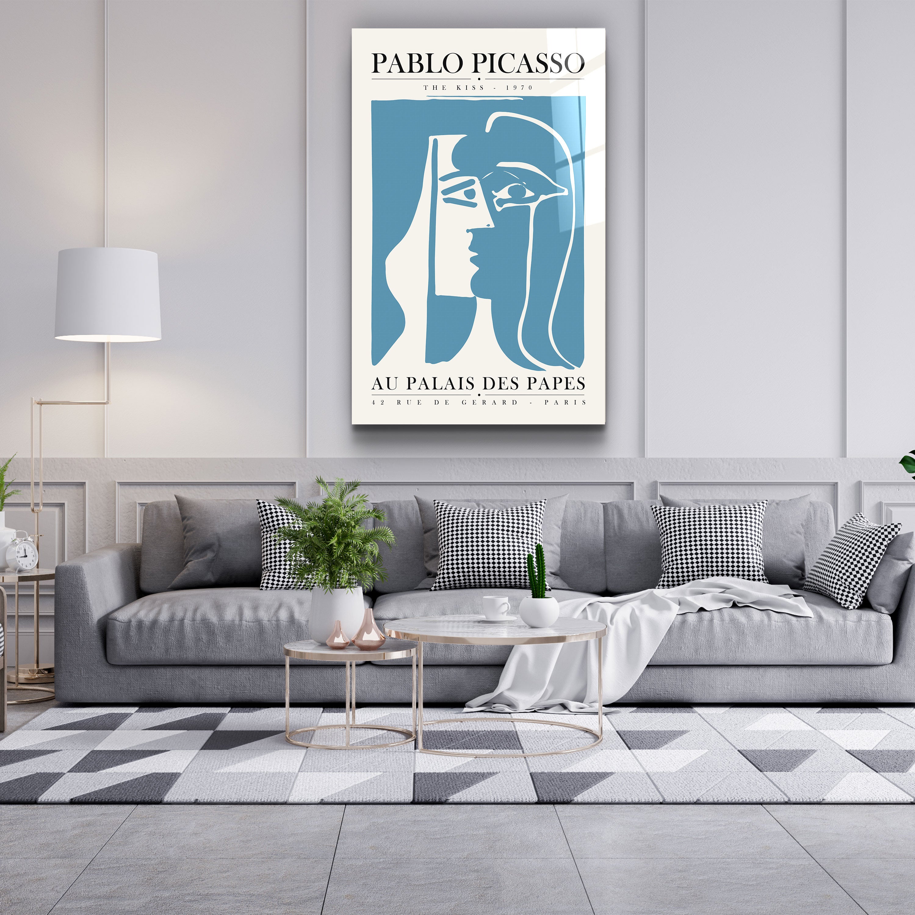 ・"Pablo Picasso - Le Baiser - 1970"・Gallery Print Collection Glass Wall Art