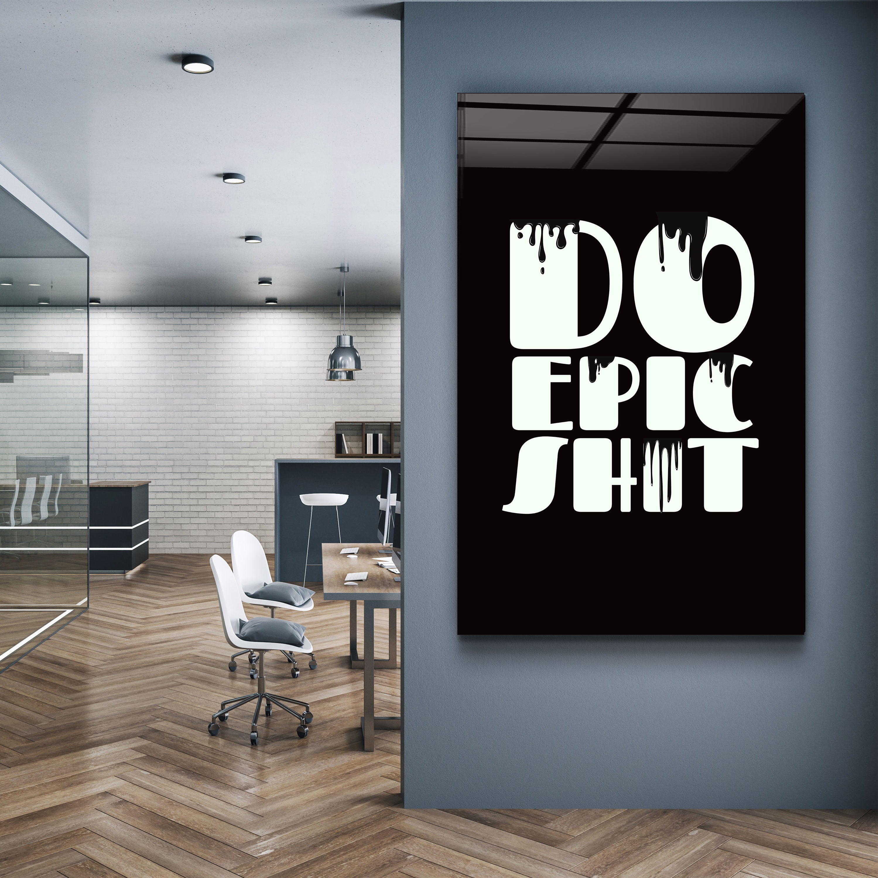 ・"Do Epic X Black"・Art mural en verre de la collection Designers