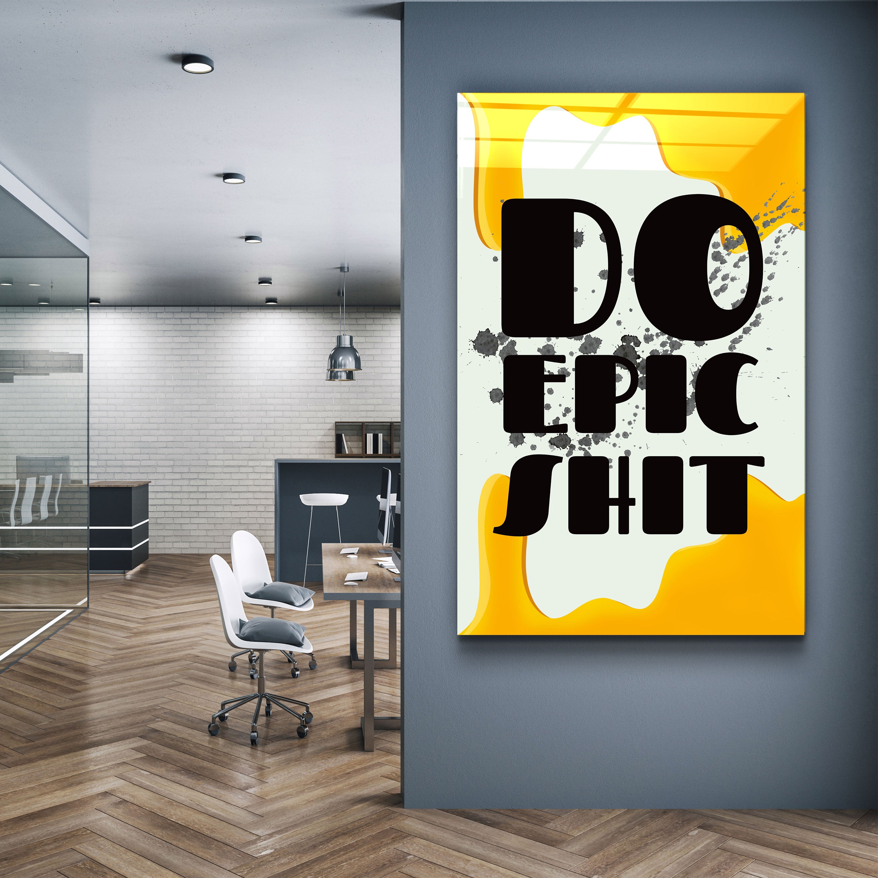 ・"Do Epic X Yellow"・Art mural en verre de la collection Designers