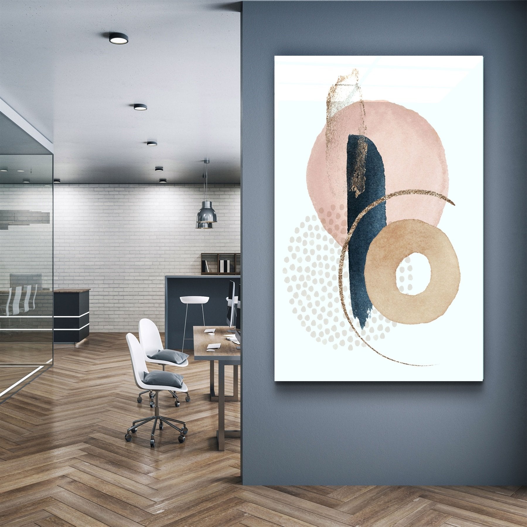 ・"Formes abstraites V6"・Art mural en verre