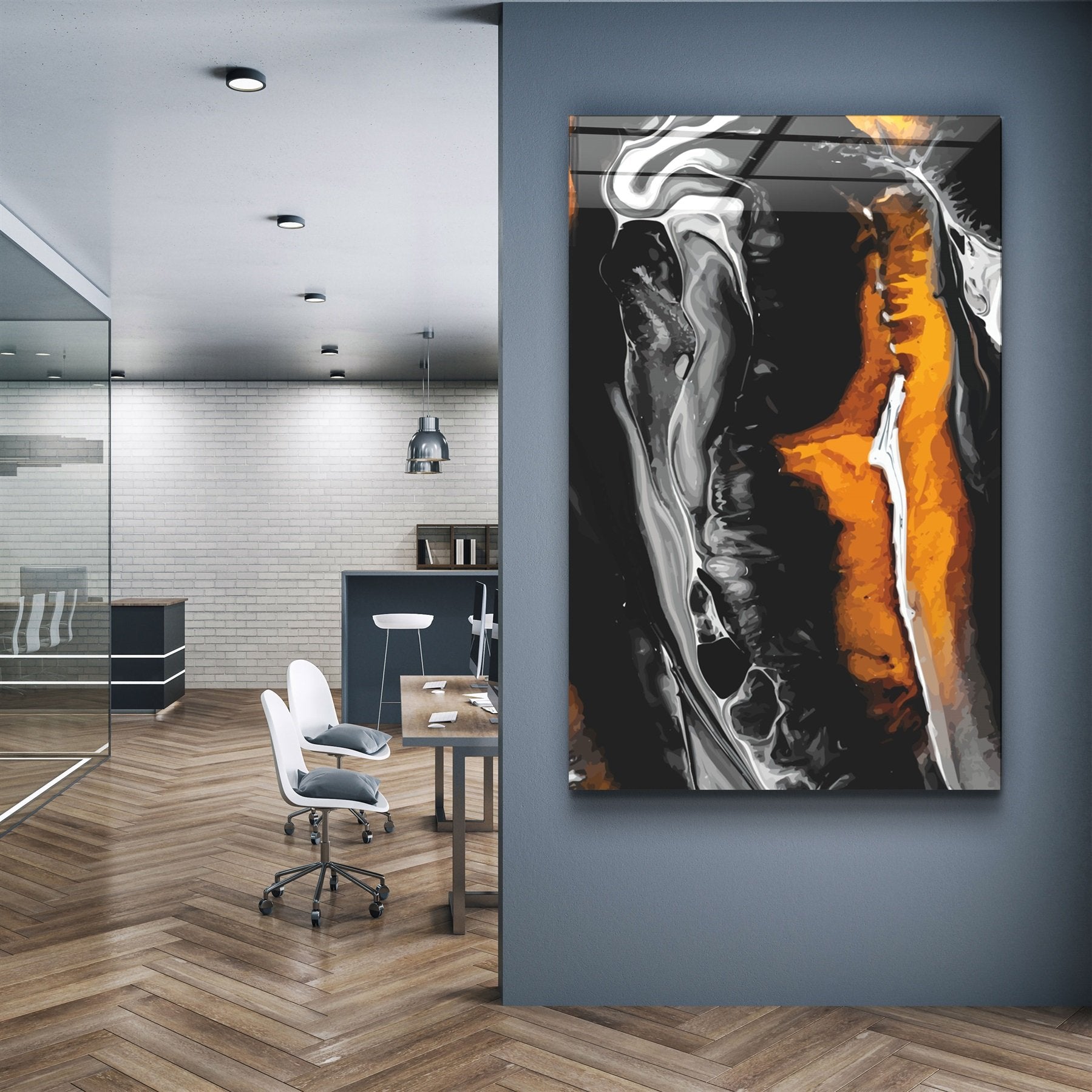 ・"Abstract Shapes V10"・Glass Wall Art