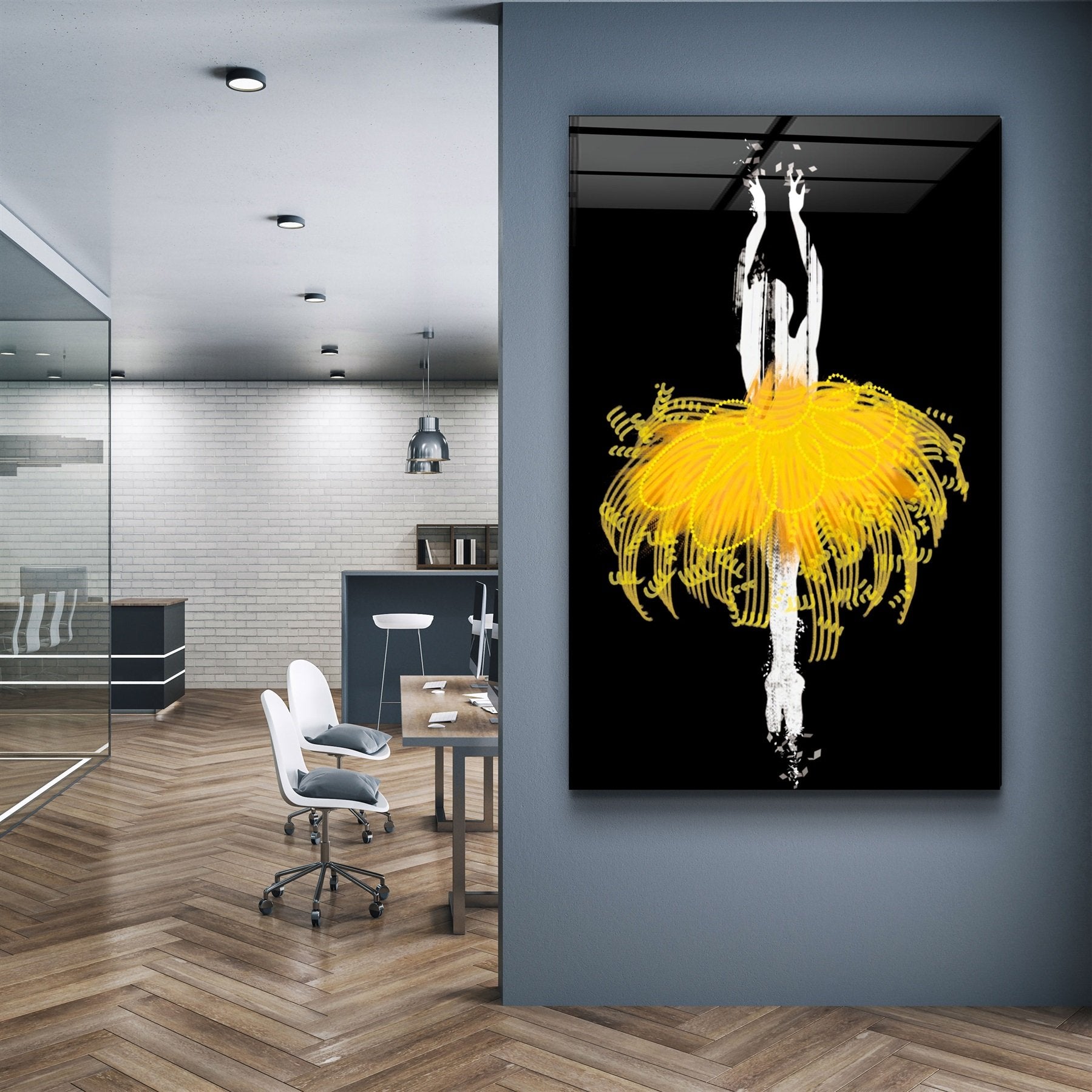 ・"Abstract Ballerina"・Glass Wall Art