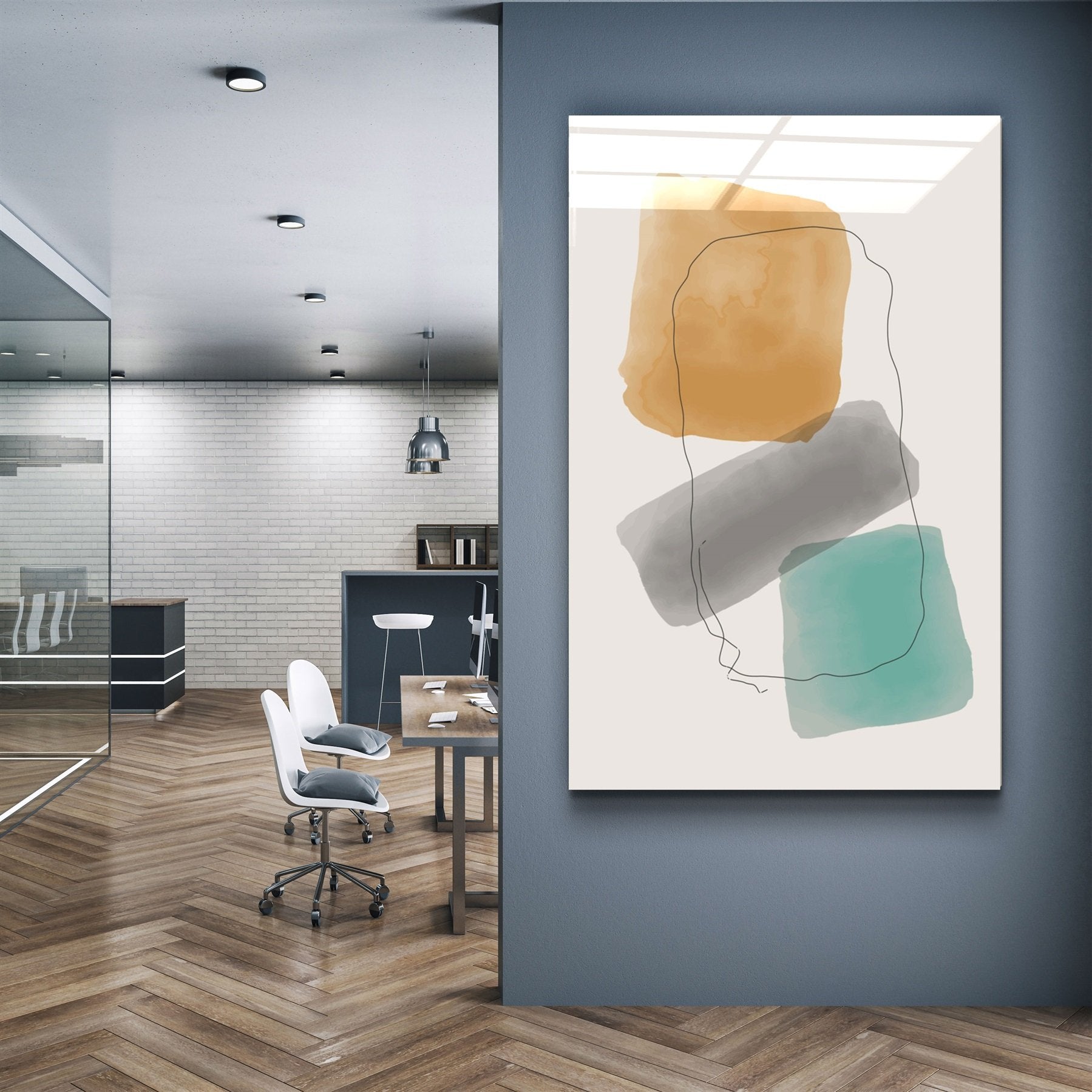 ・"Formes abstraites V13"・Art mural en verre