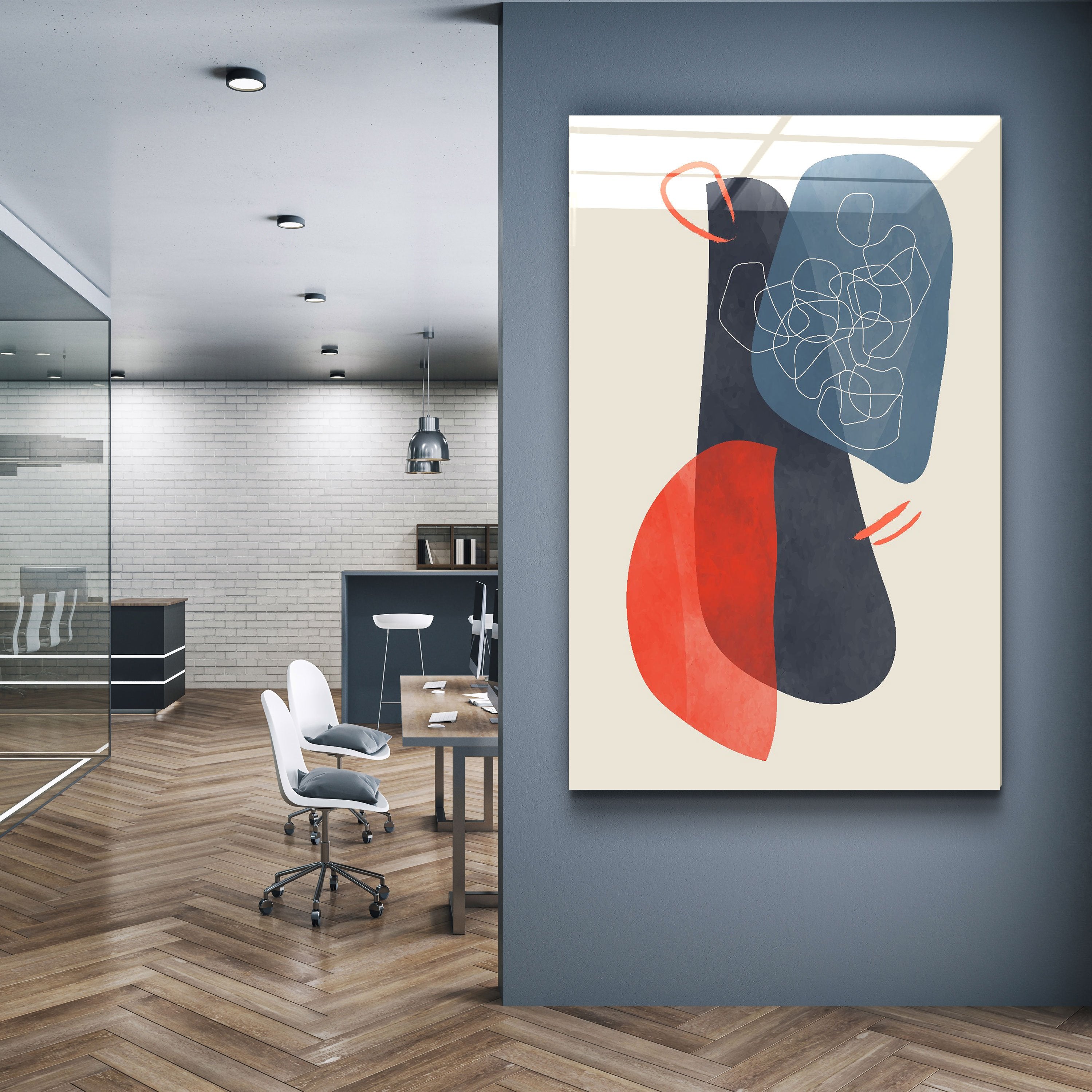 ・"Formes abstraites V5"・Art mural en verre