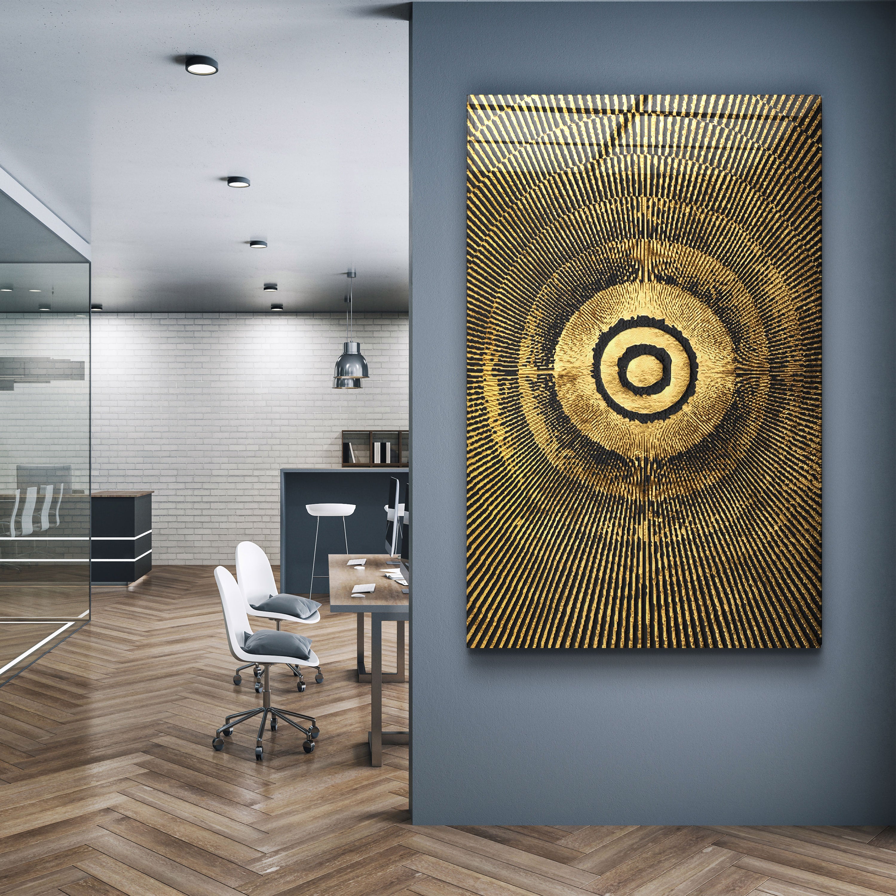 ・"Cercle d'Or V3"・Art mural en verre