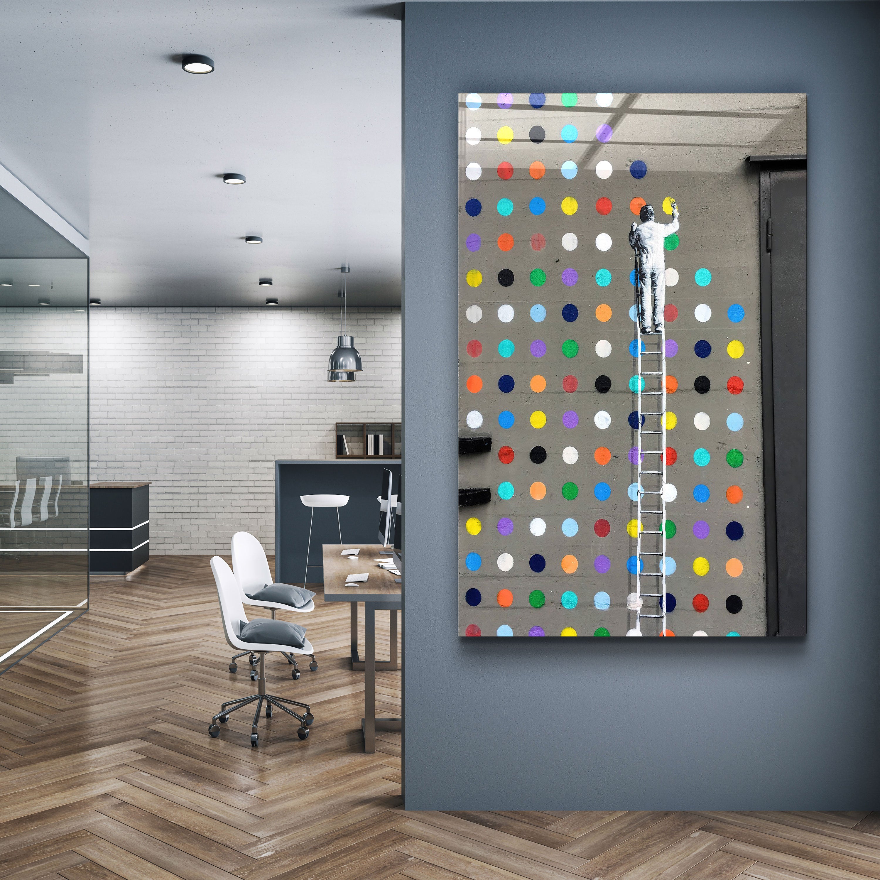 ・"Colorful Dots"・GLASS WALL ART