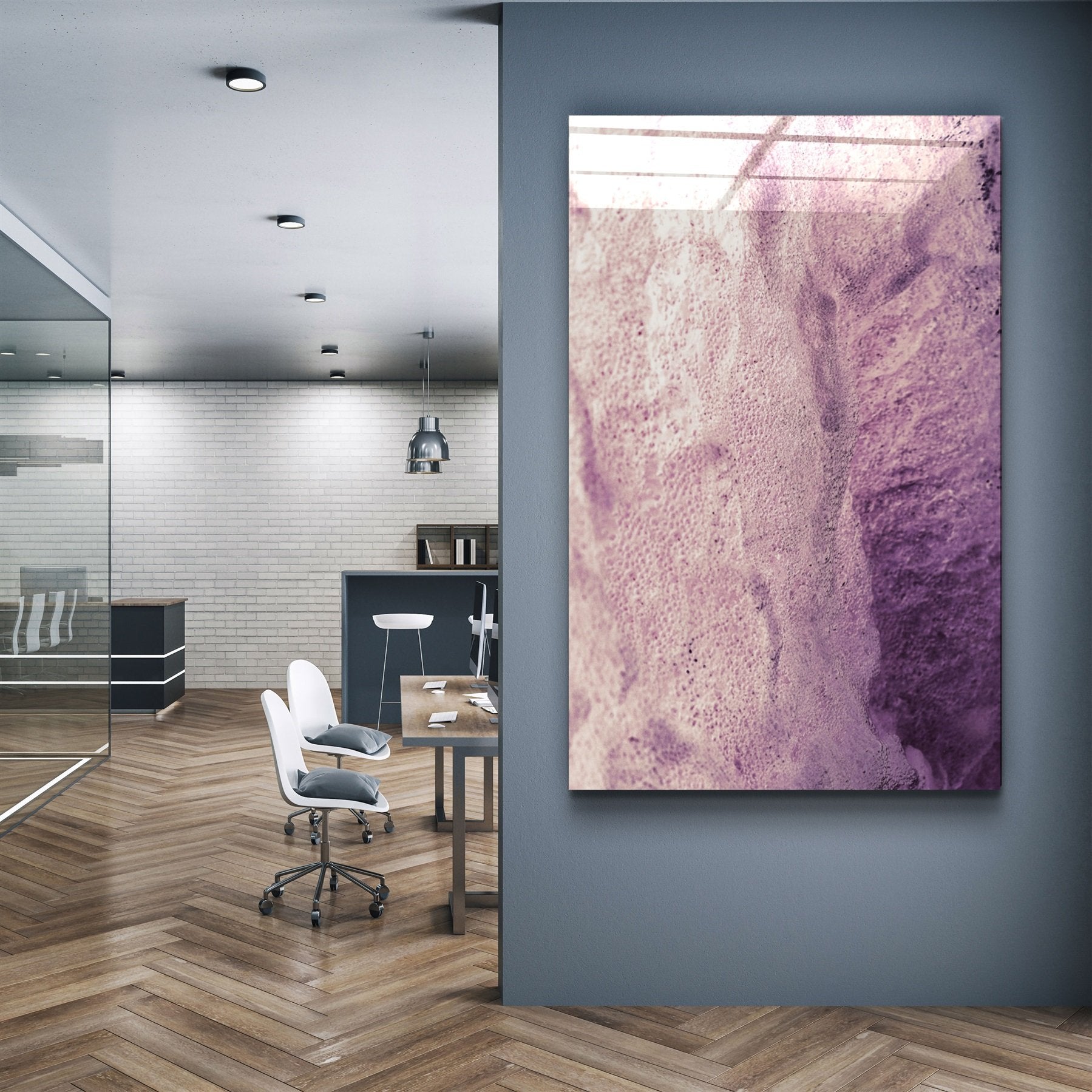 ・"Pink Abstract Pattern"・Glass Wall Art