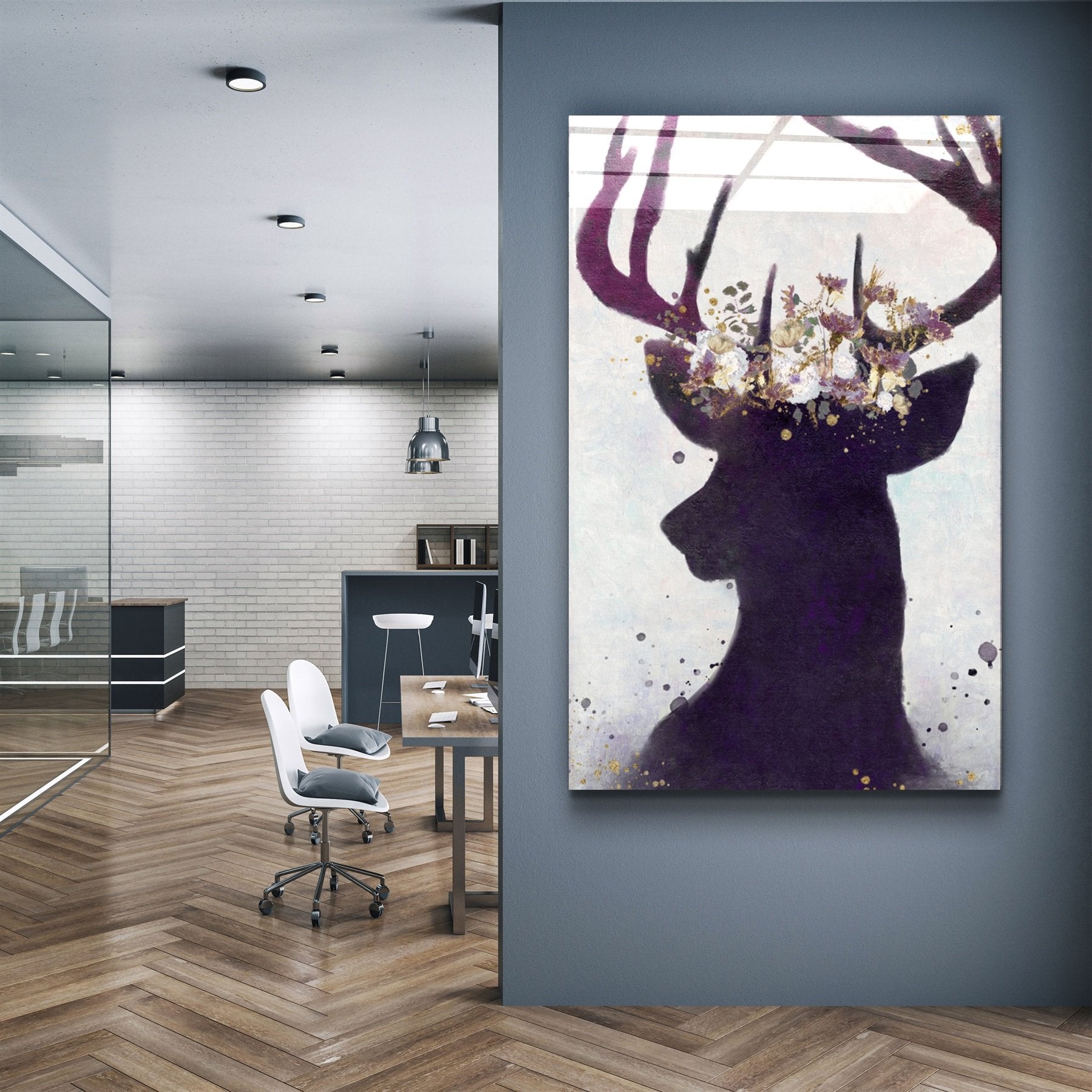 ・"Deer"・Glass Wall Art