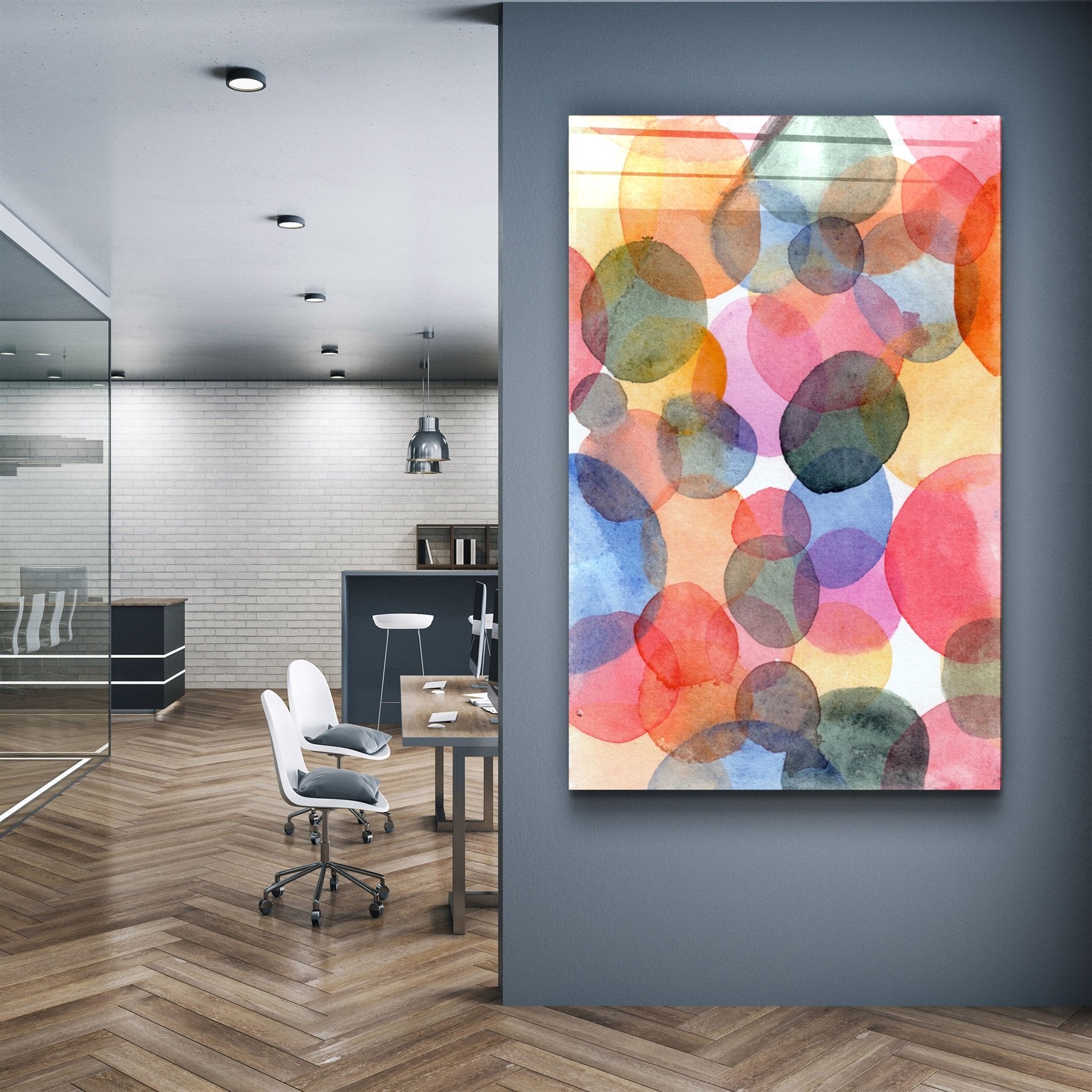 ・"Circle Paints"・Glass Wall Art