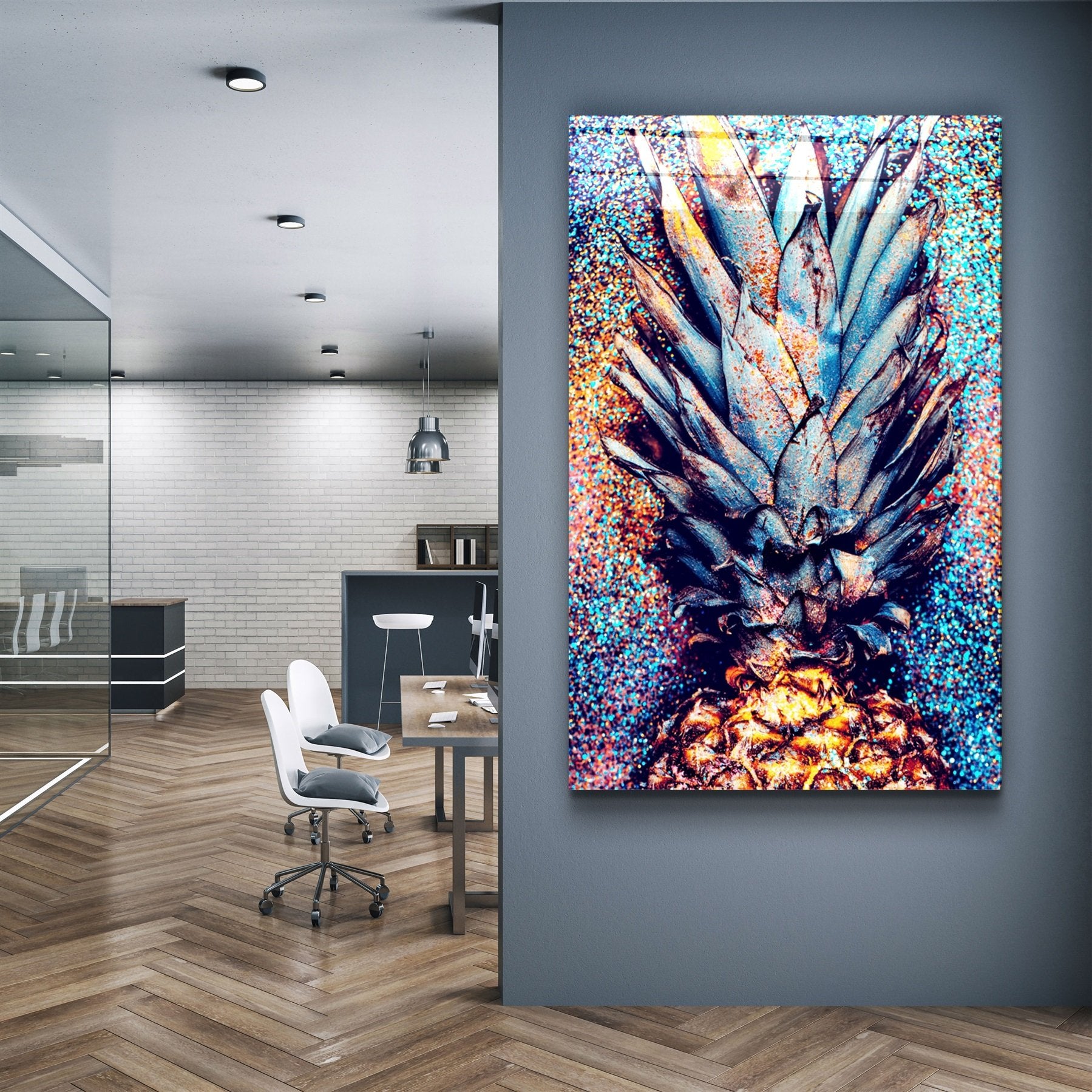 ・"Ananas V2"・Art mural en verre