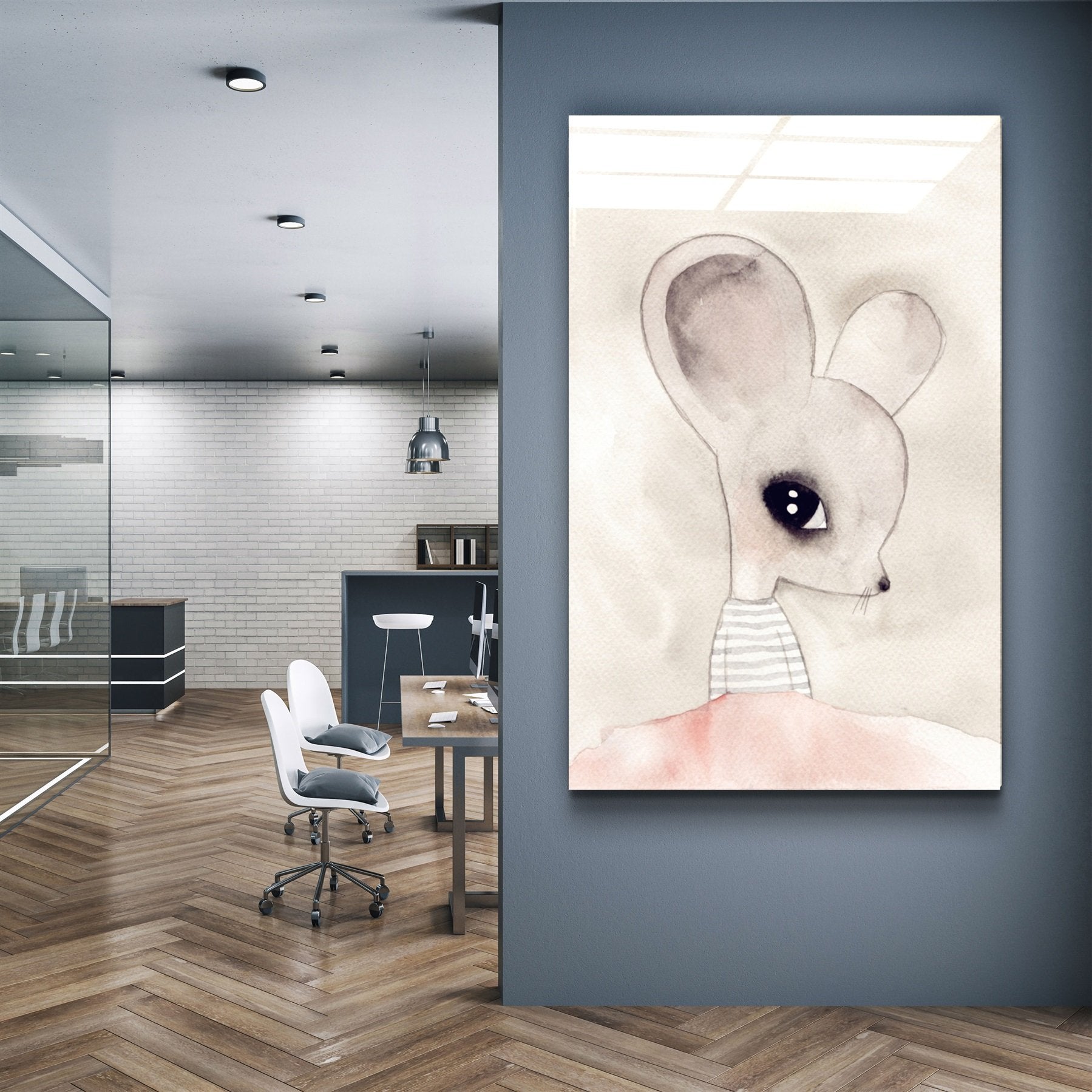 ・"Funny Ears"・Glass Wall Art