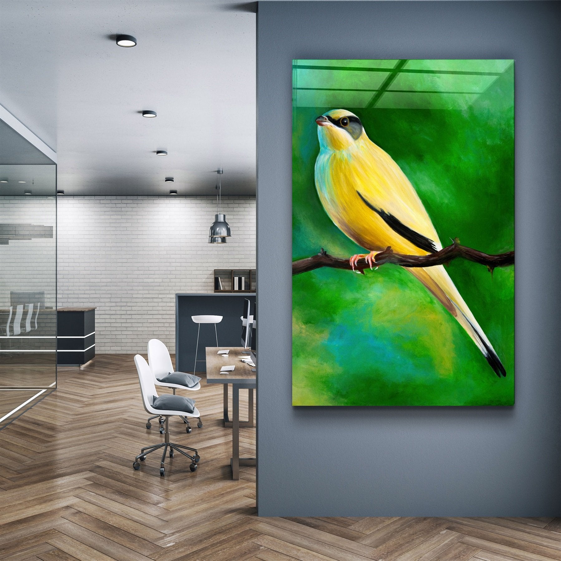 ・"Canary"・Glass Wall Art