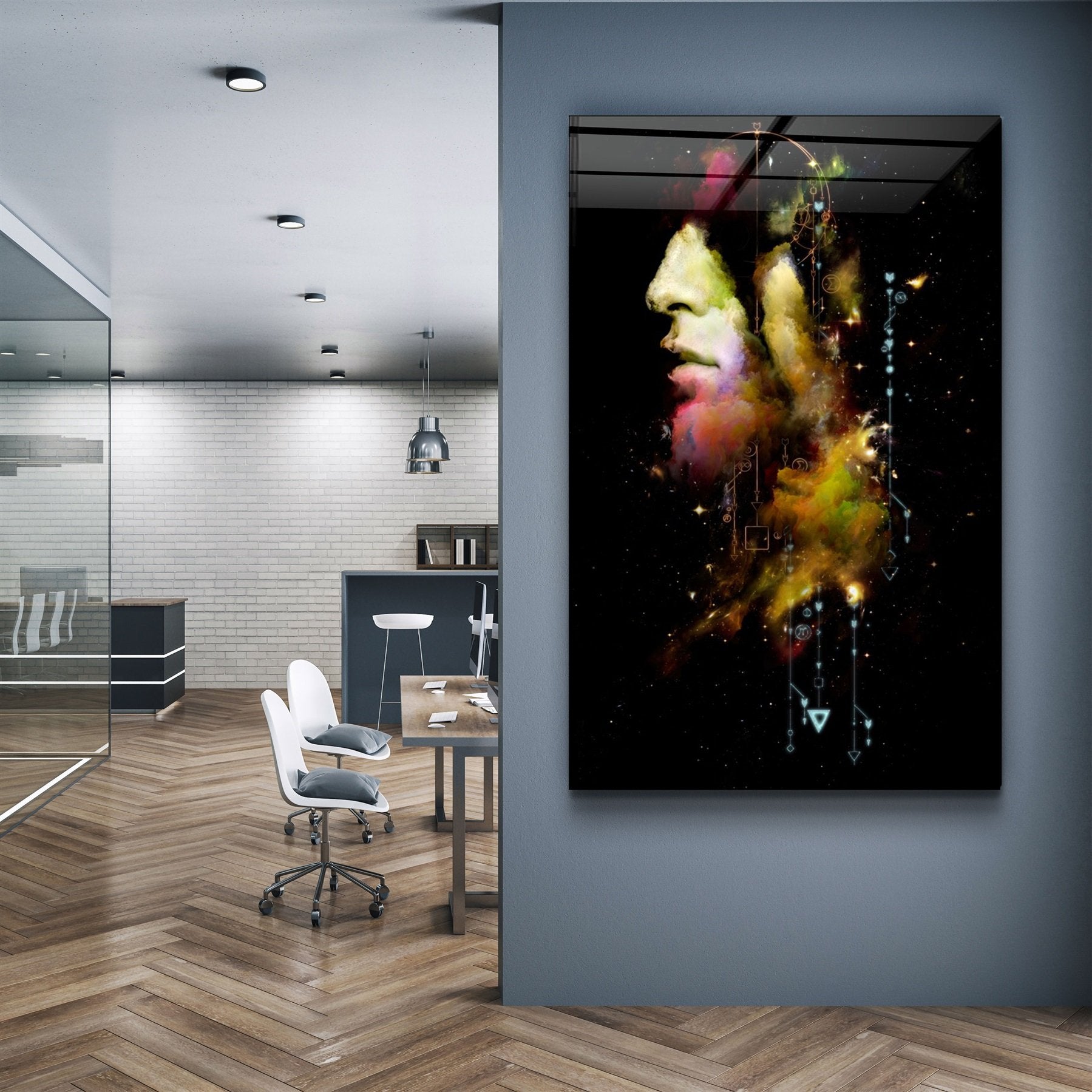 ・"Visages v2"・Art mural en verre